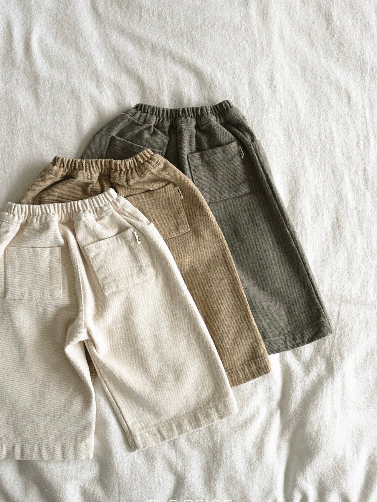 Twill wide pants