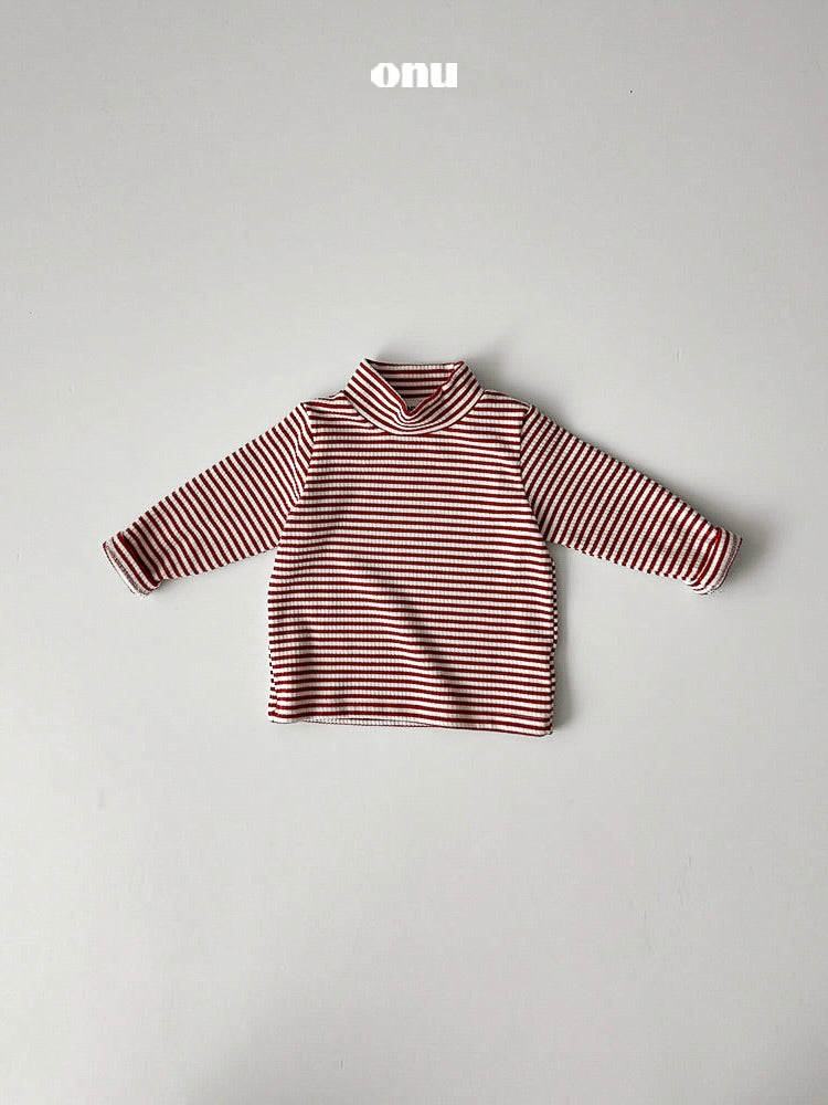 Stripe half neck T