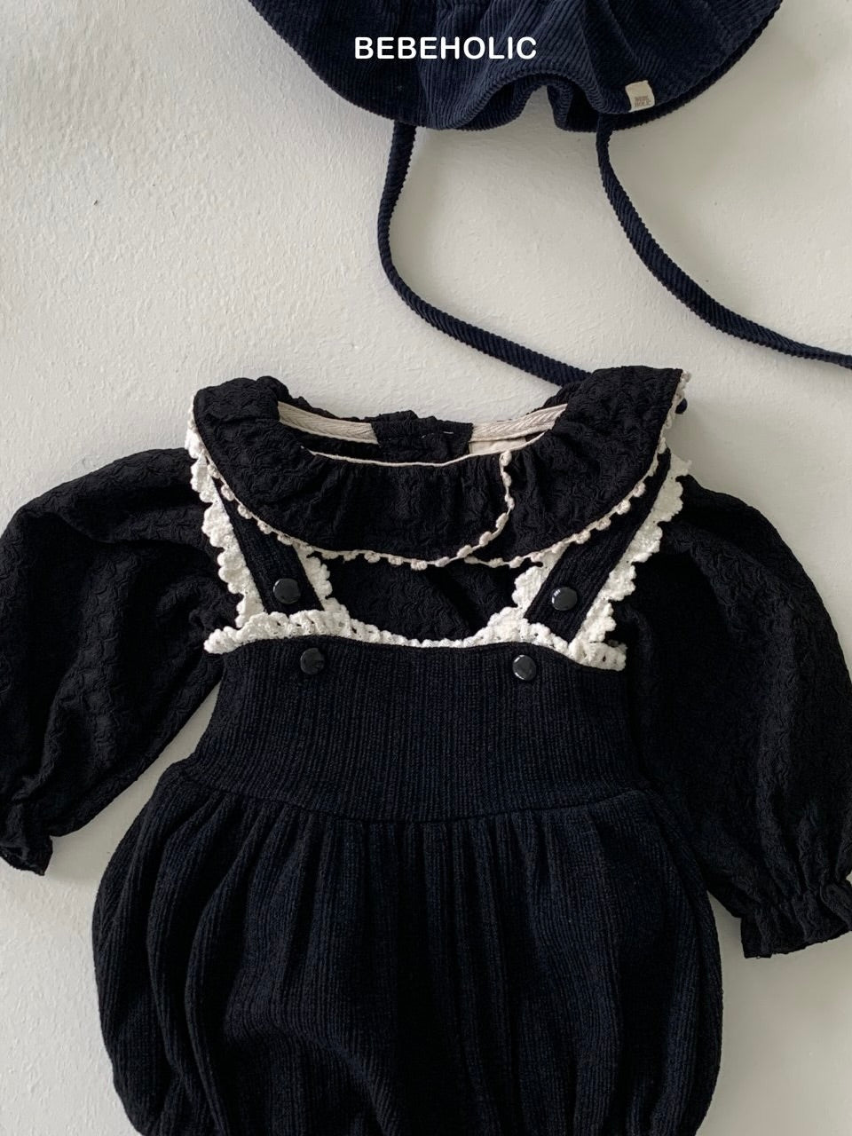 Lumi lace suspender rompers