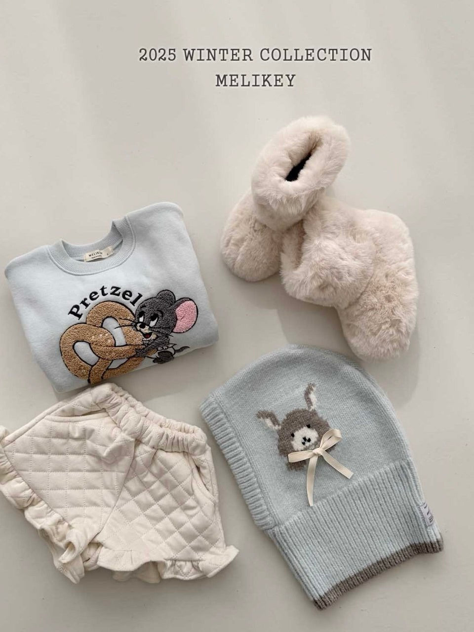 Bunny balaclava (with ribbon brooch)