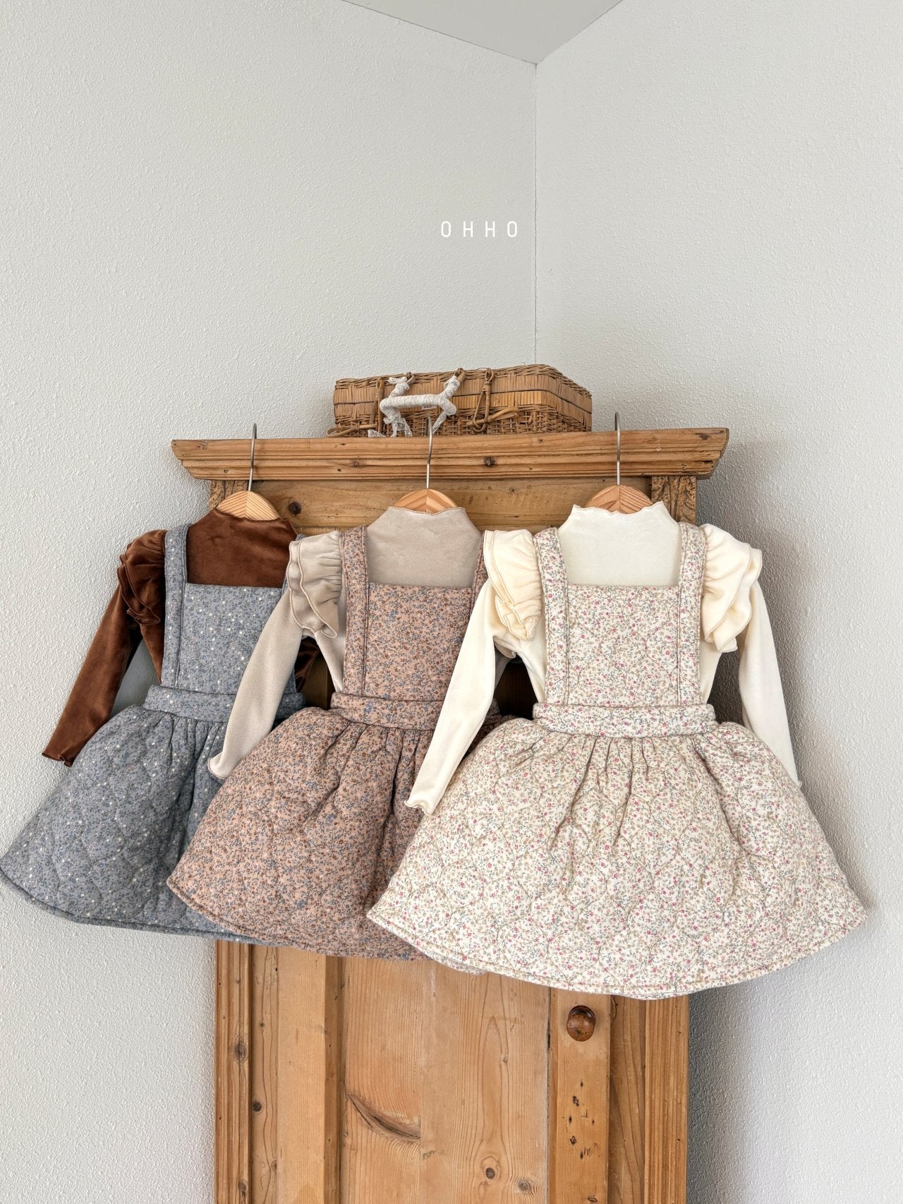 Floral quilted overall skirt