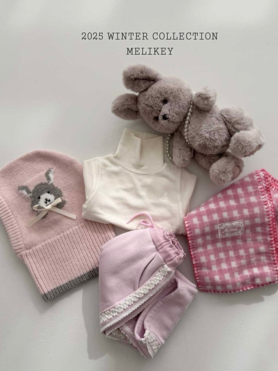 Bunny balaclava (with ribbon brooch)