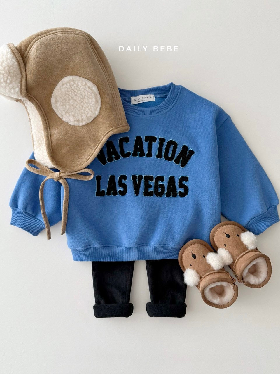 Shearling winter hat