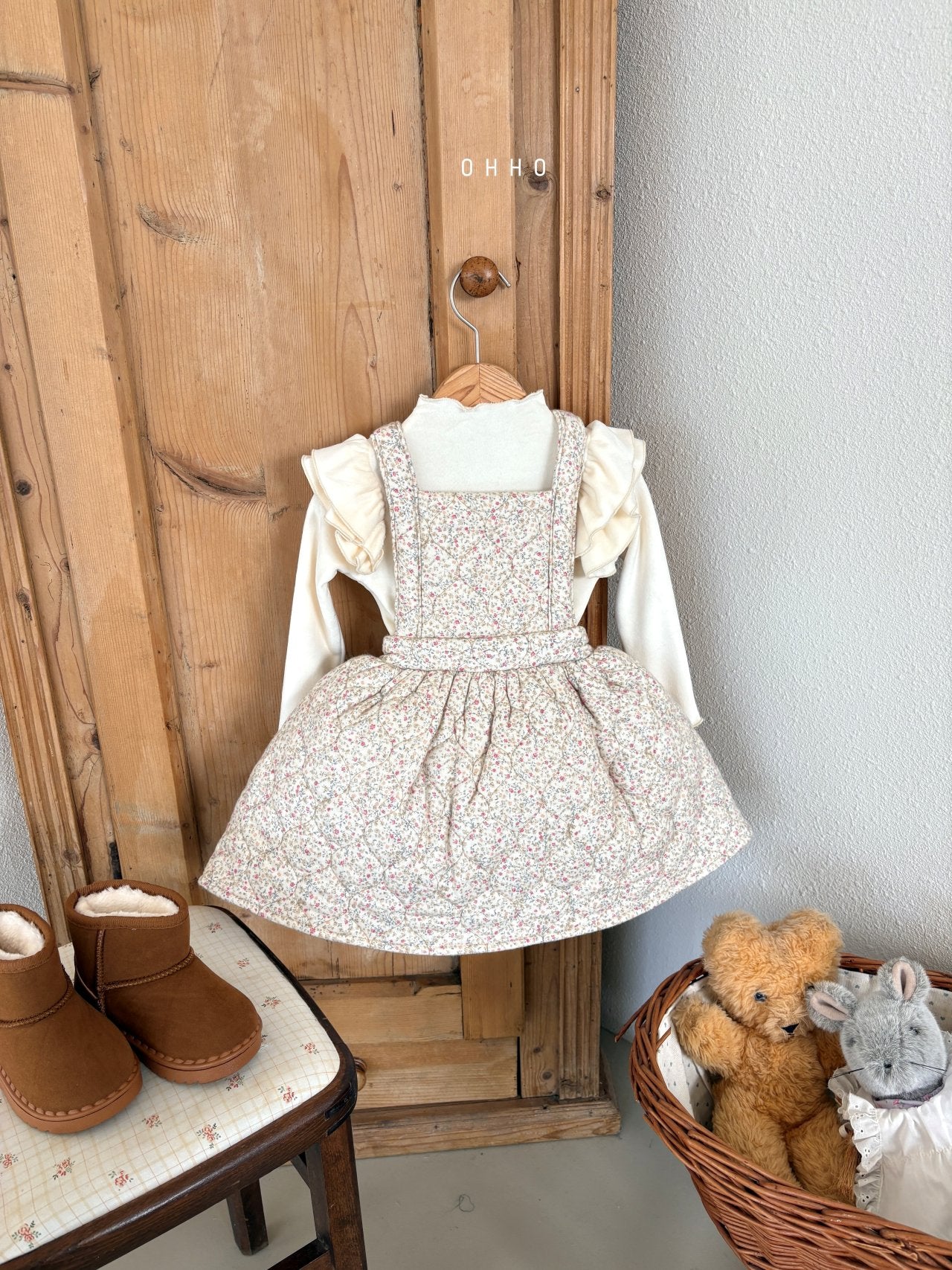 Floral quilted overall skirt