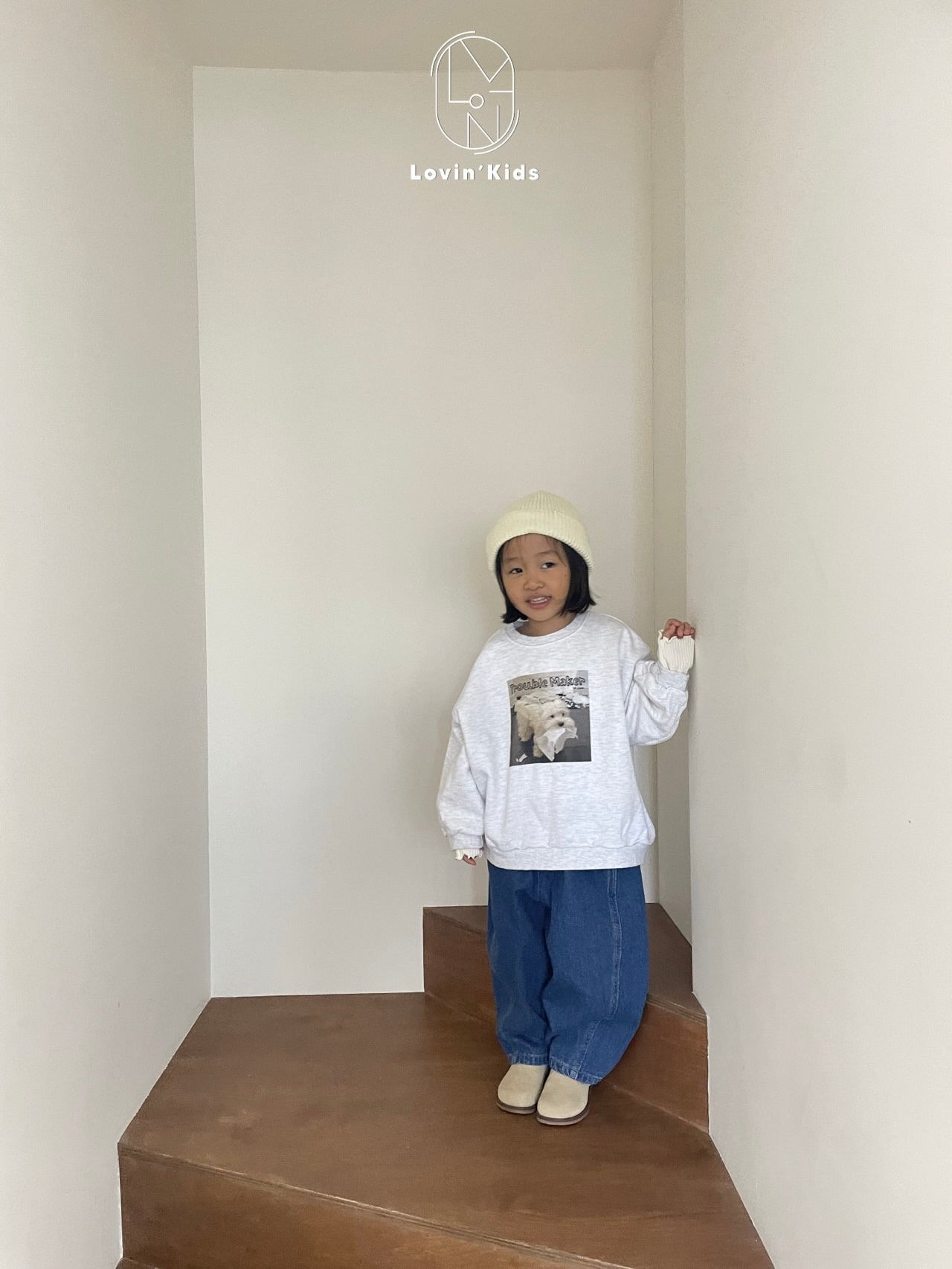 Boy's fit fleece denim pants