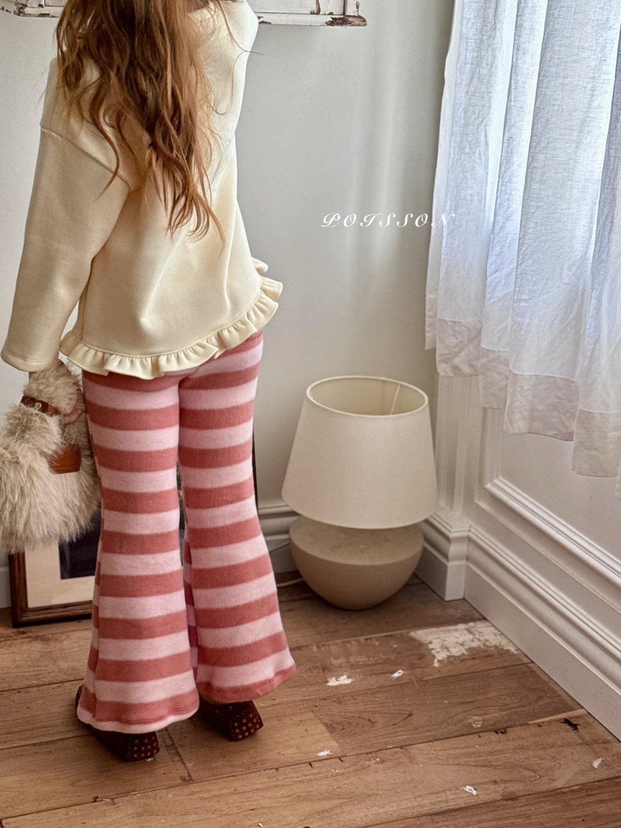Striped bootcut pants