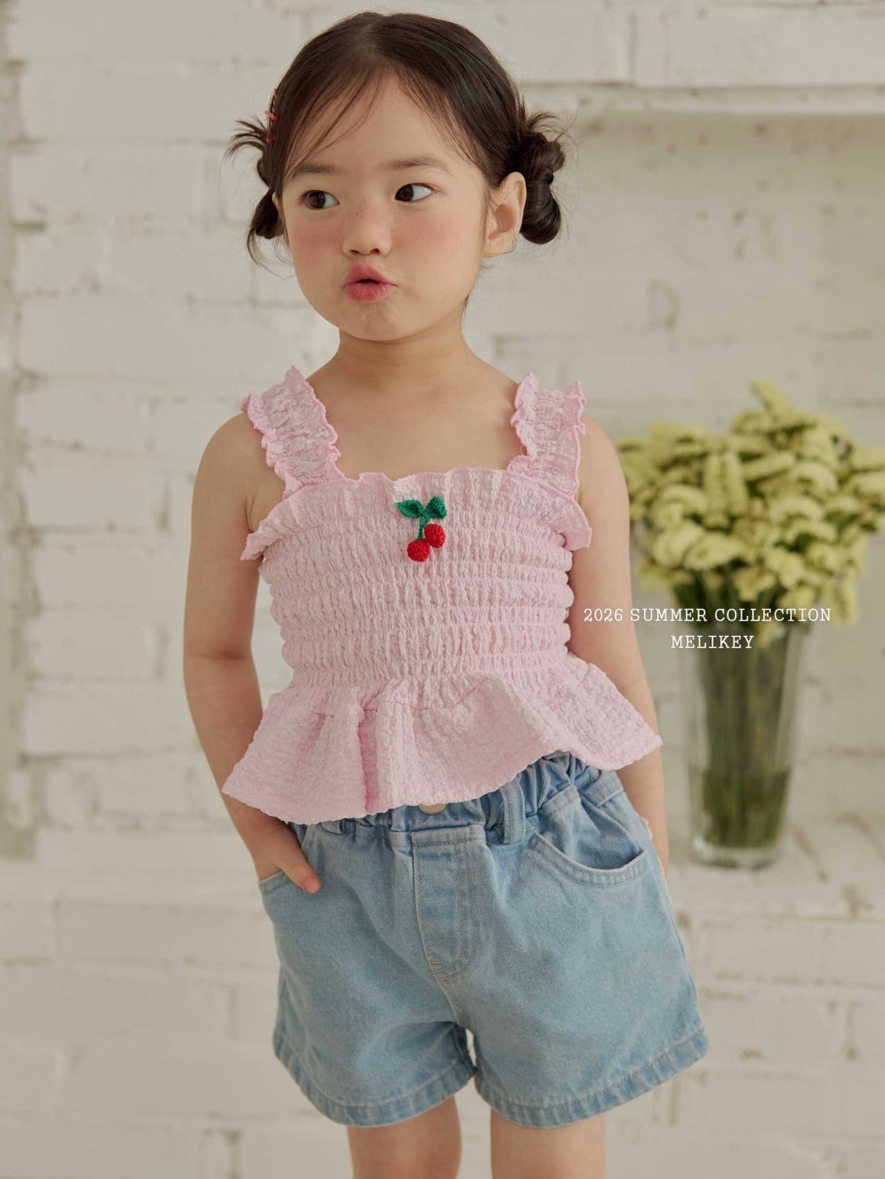 Cherry tucking blouse