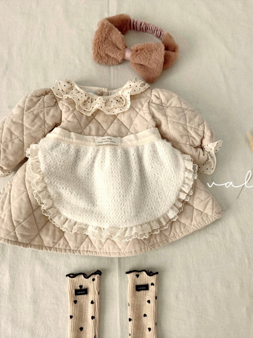 Dot collar quilted one piece (baby)
