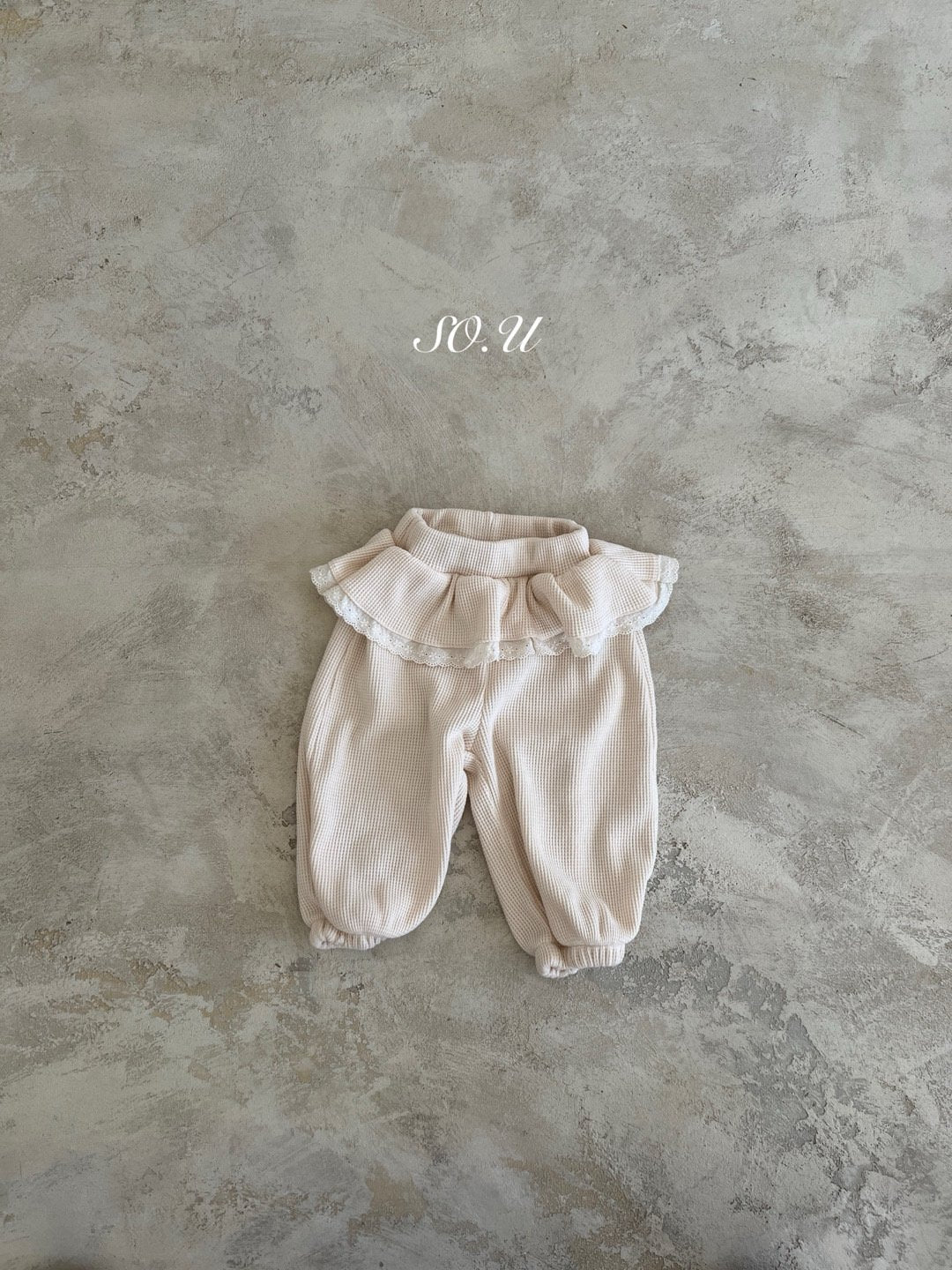 Waffle frill pants