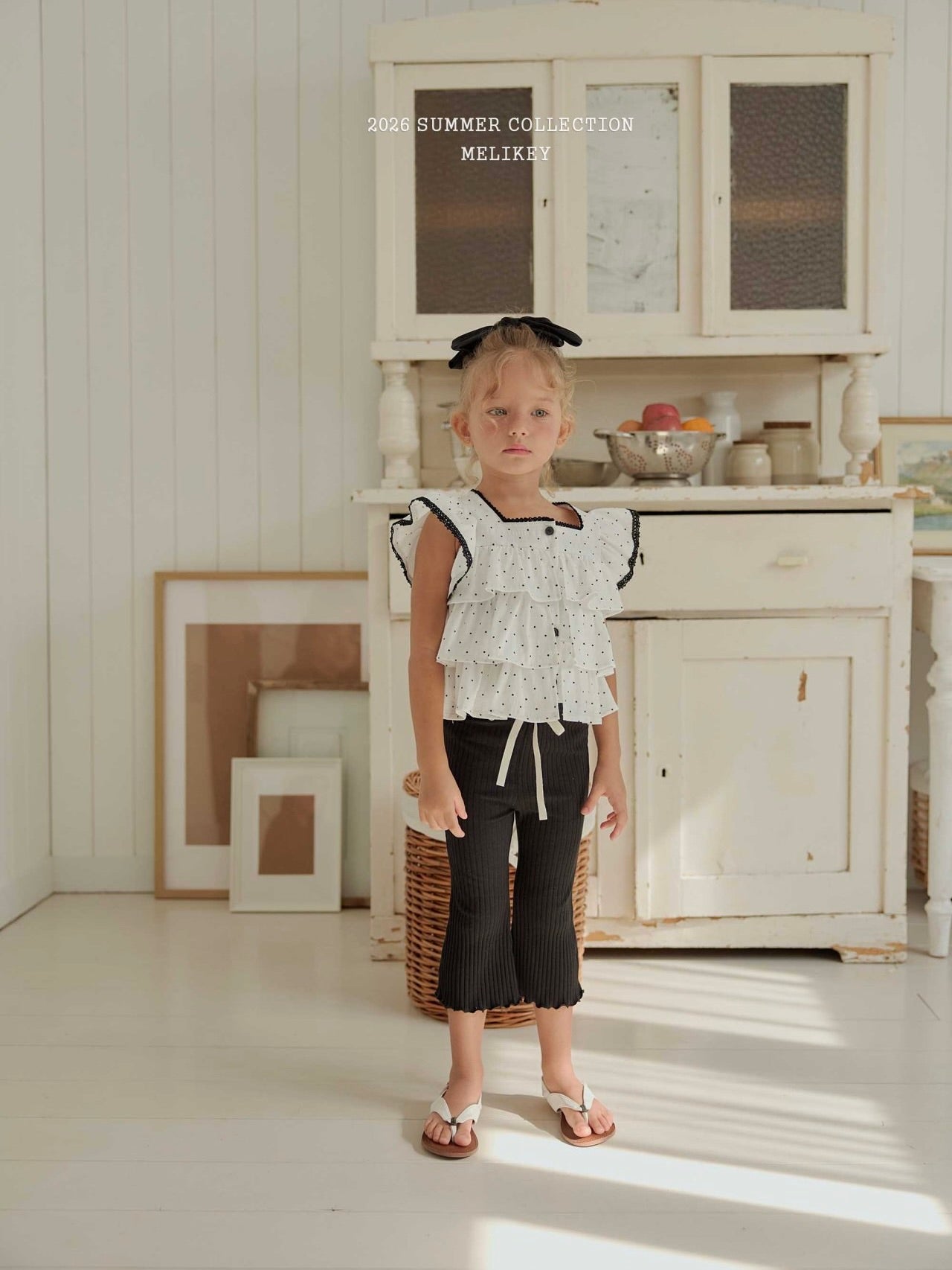 Dot tiered sleeveless top