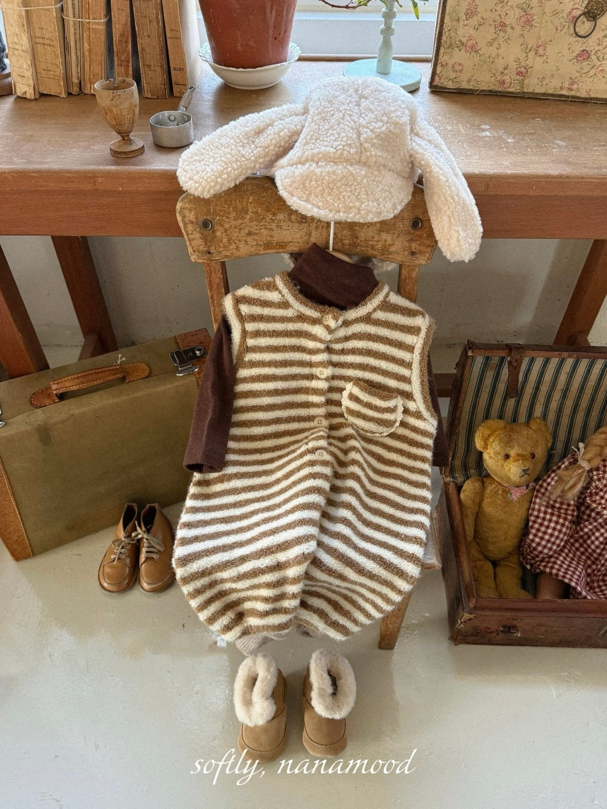 Soft stripe coverall