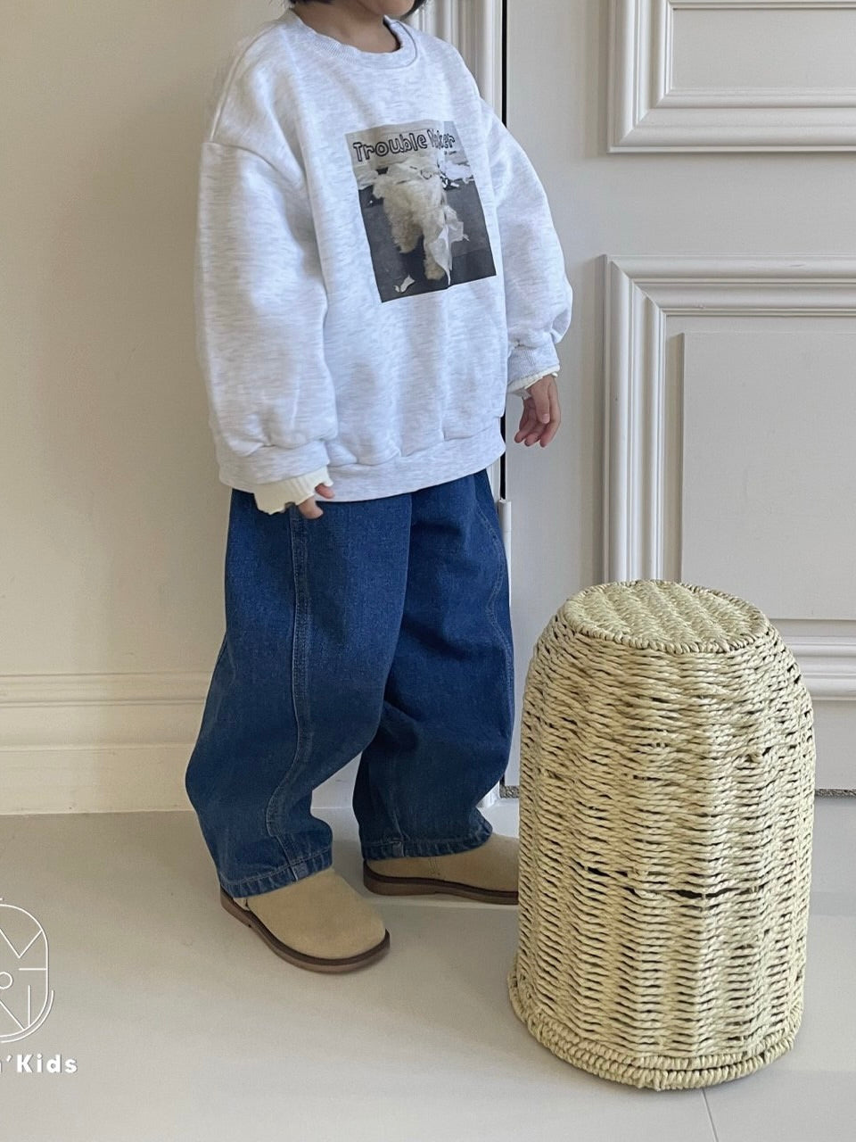 Boy's fit fleece denim pants