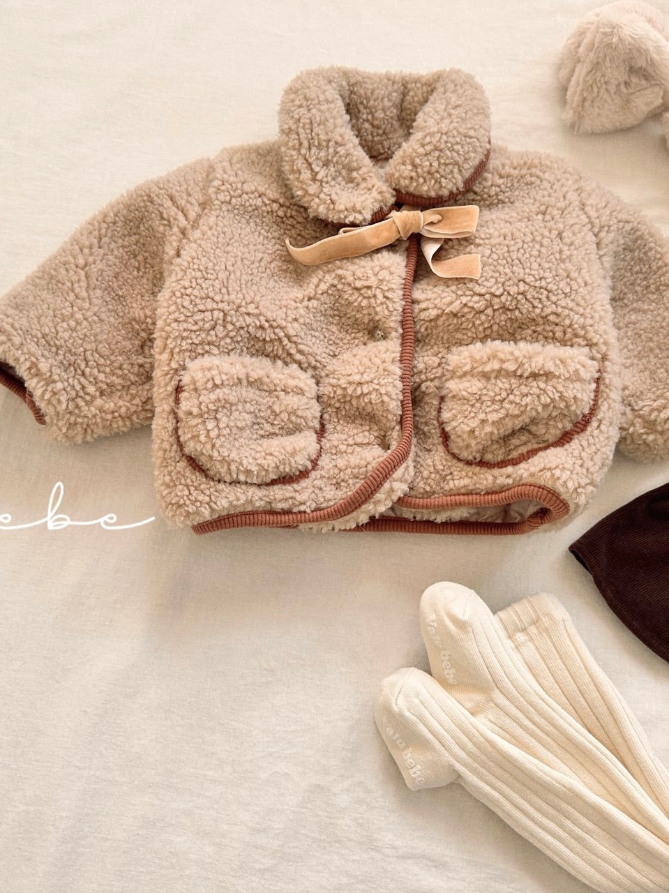 Merry ribbon fluffy jacket (baby)