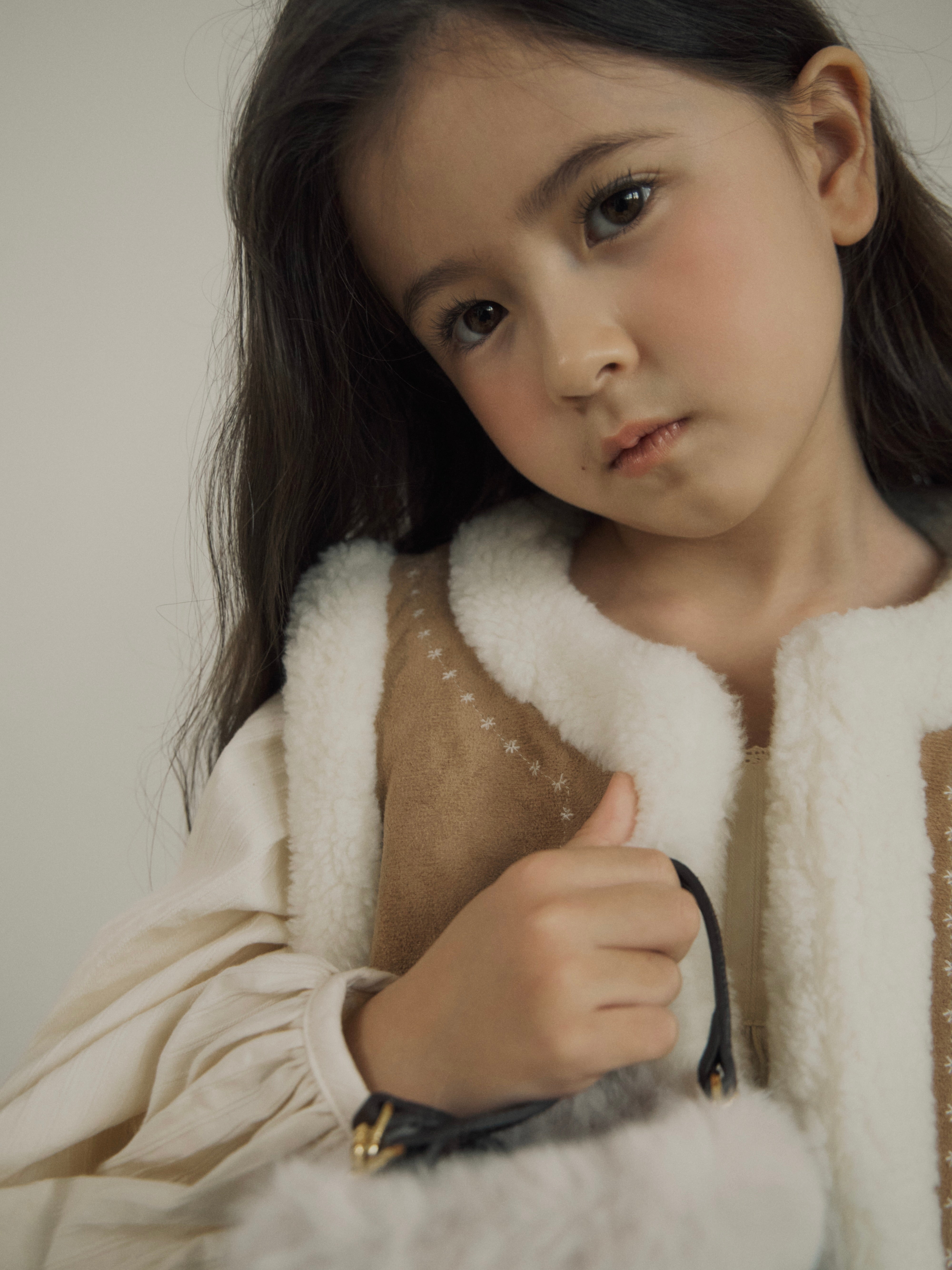 Suede reversible fur vest