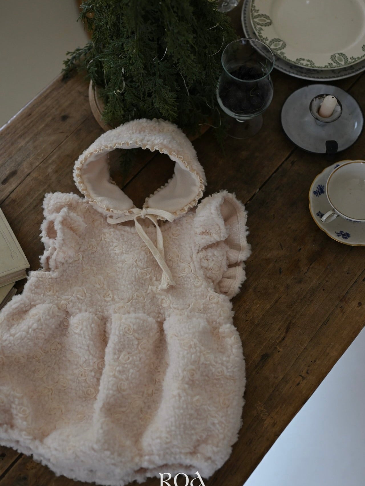 Boa wing rompers and earmuff