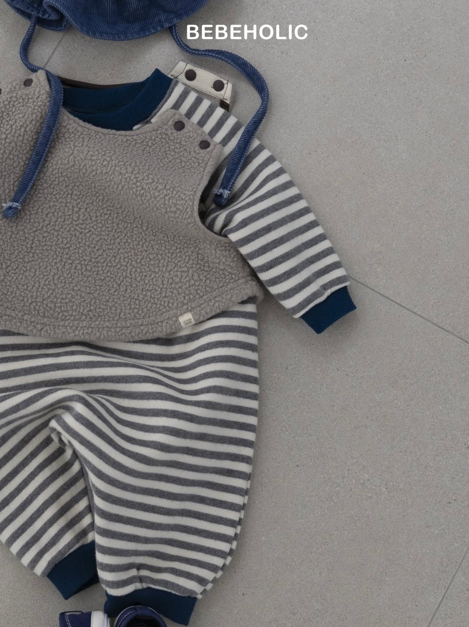 Papillon stripe rompers