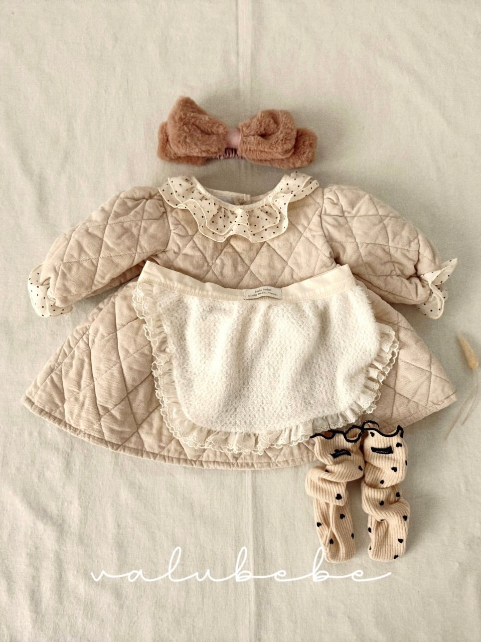 Dot collar quilted one piece (baby)