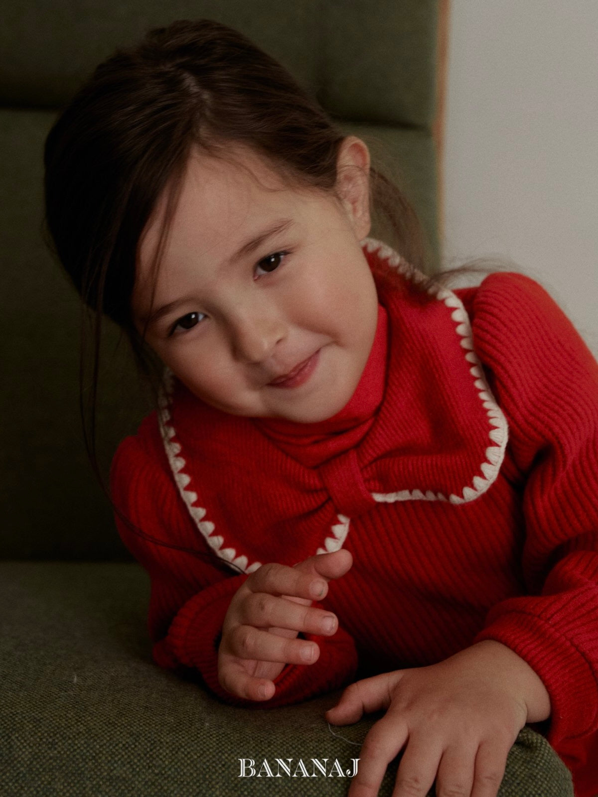 Ribbon waffle collar T