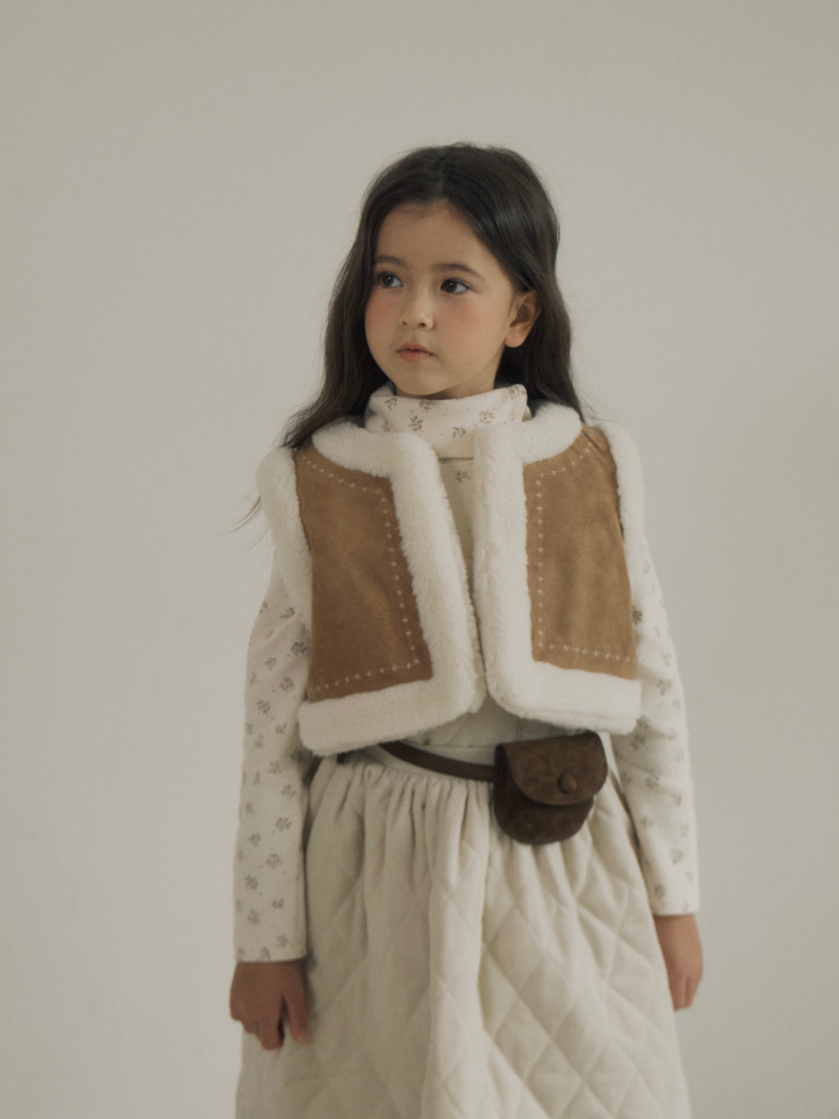 Suede reversible fur vest