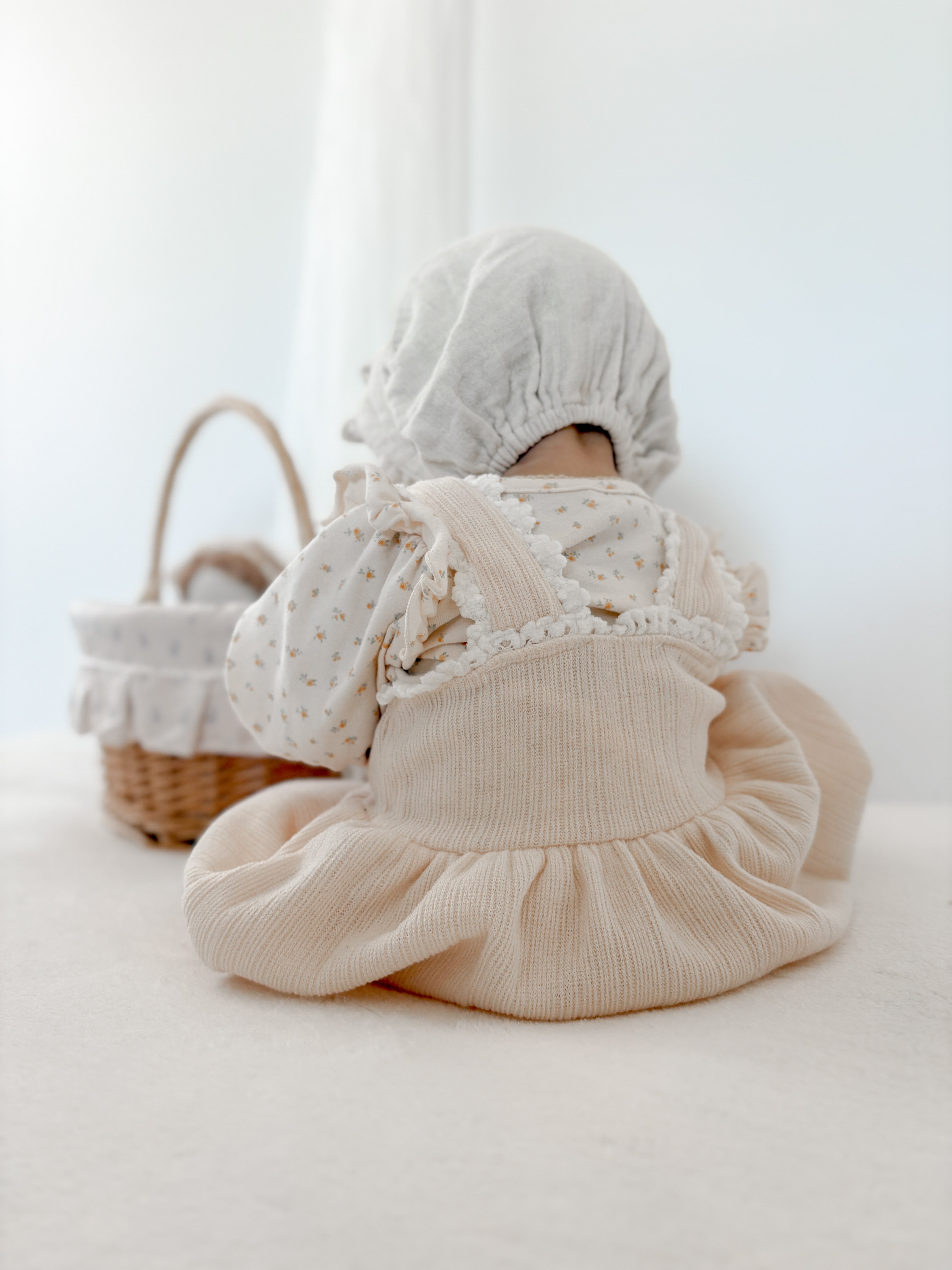 Lumi lace suspender rompers