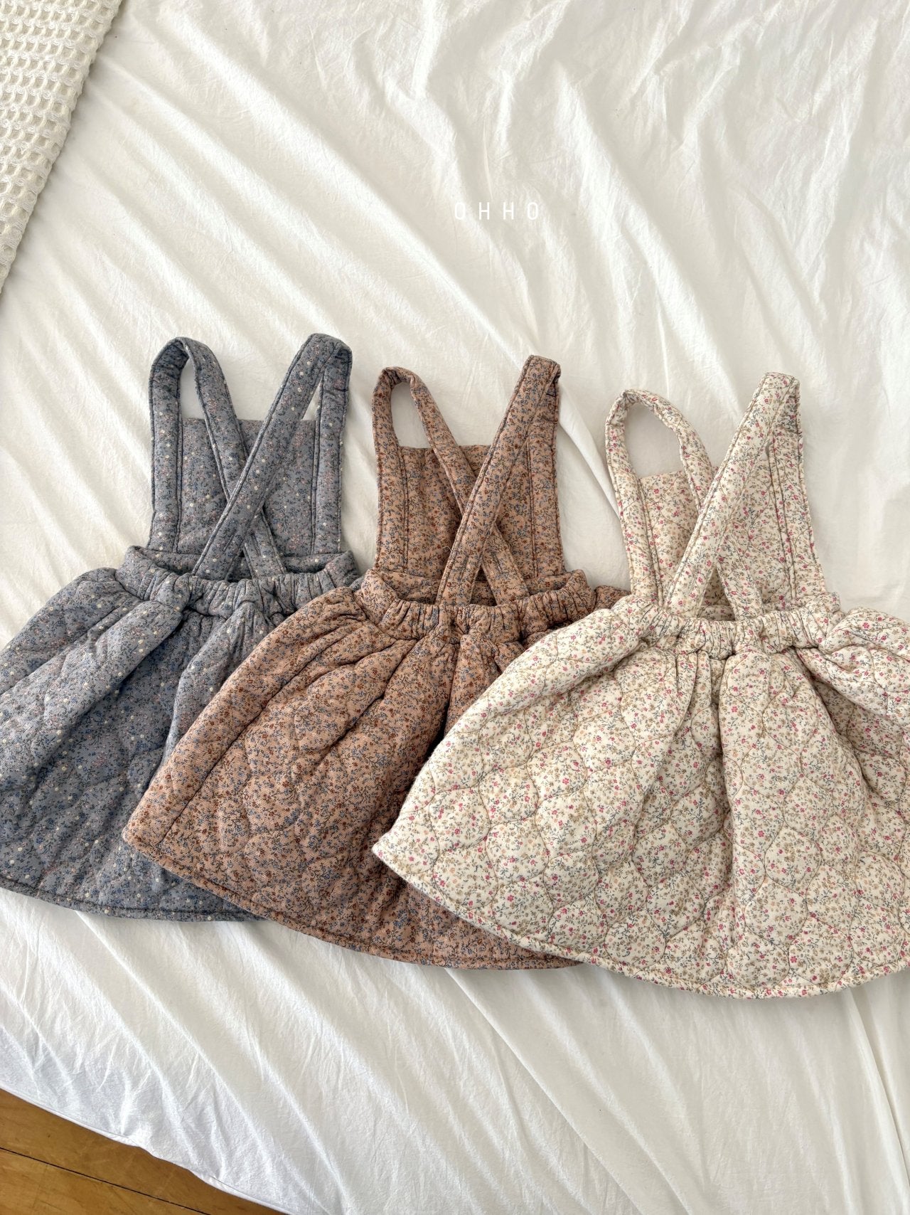 Floral quilted overall skirt