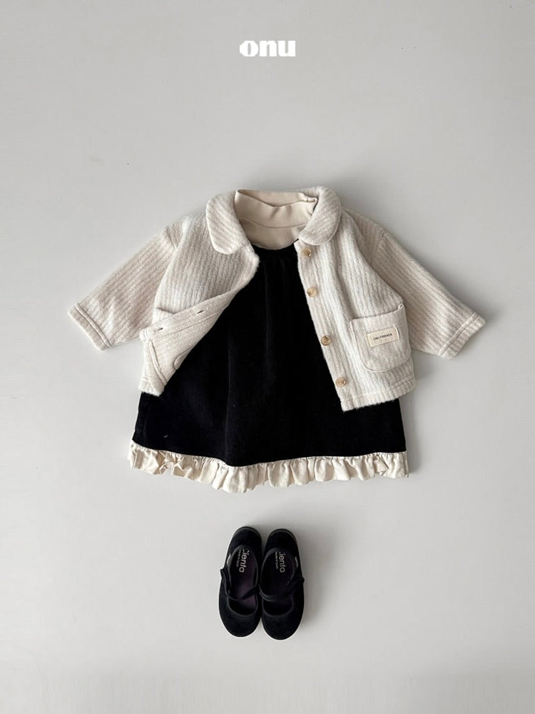 Corduroy frill one piece