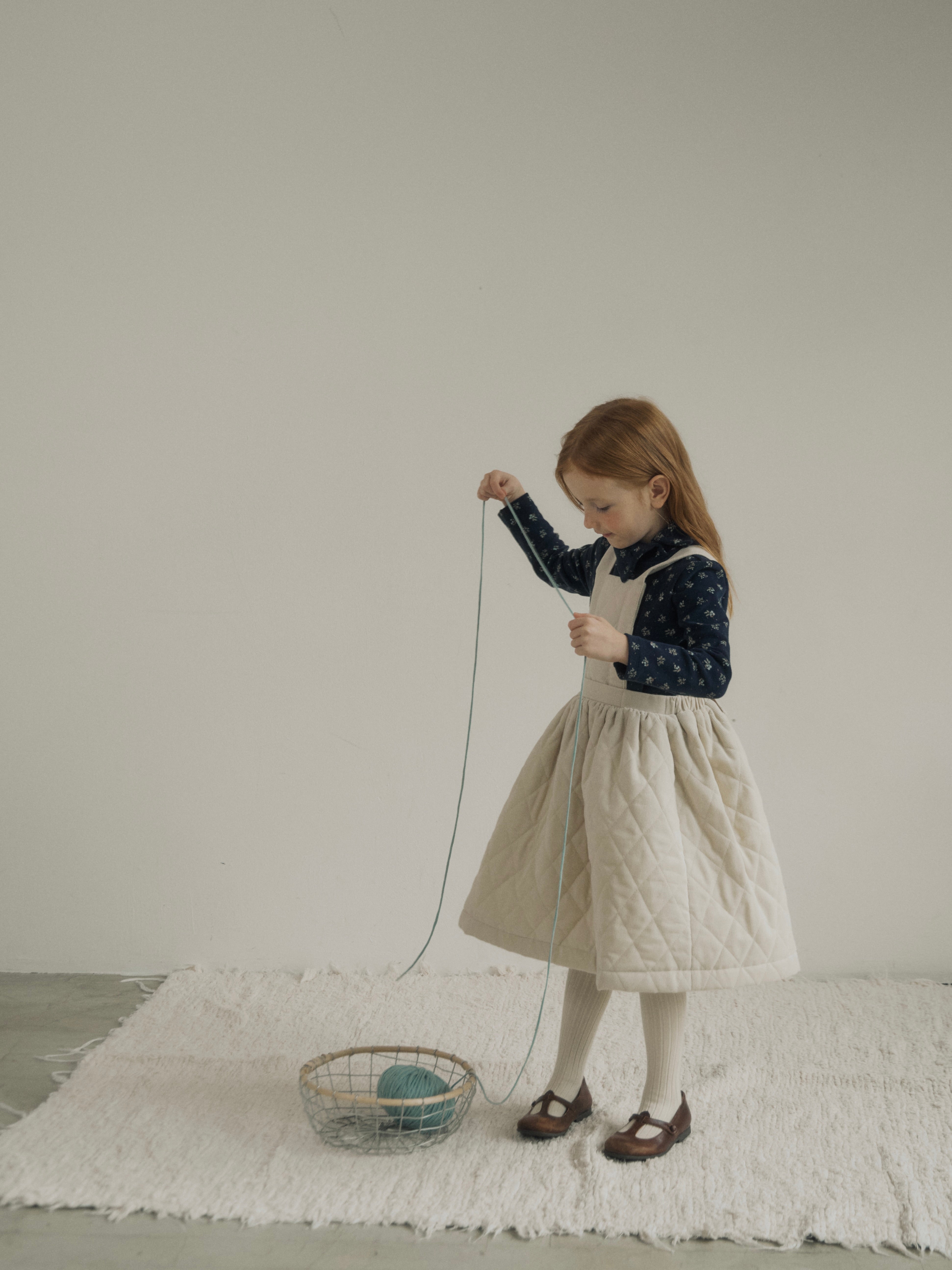 Cloud quilted pinafore (cream)