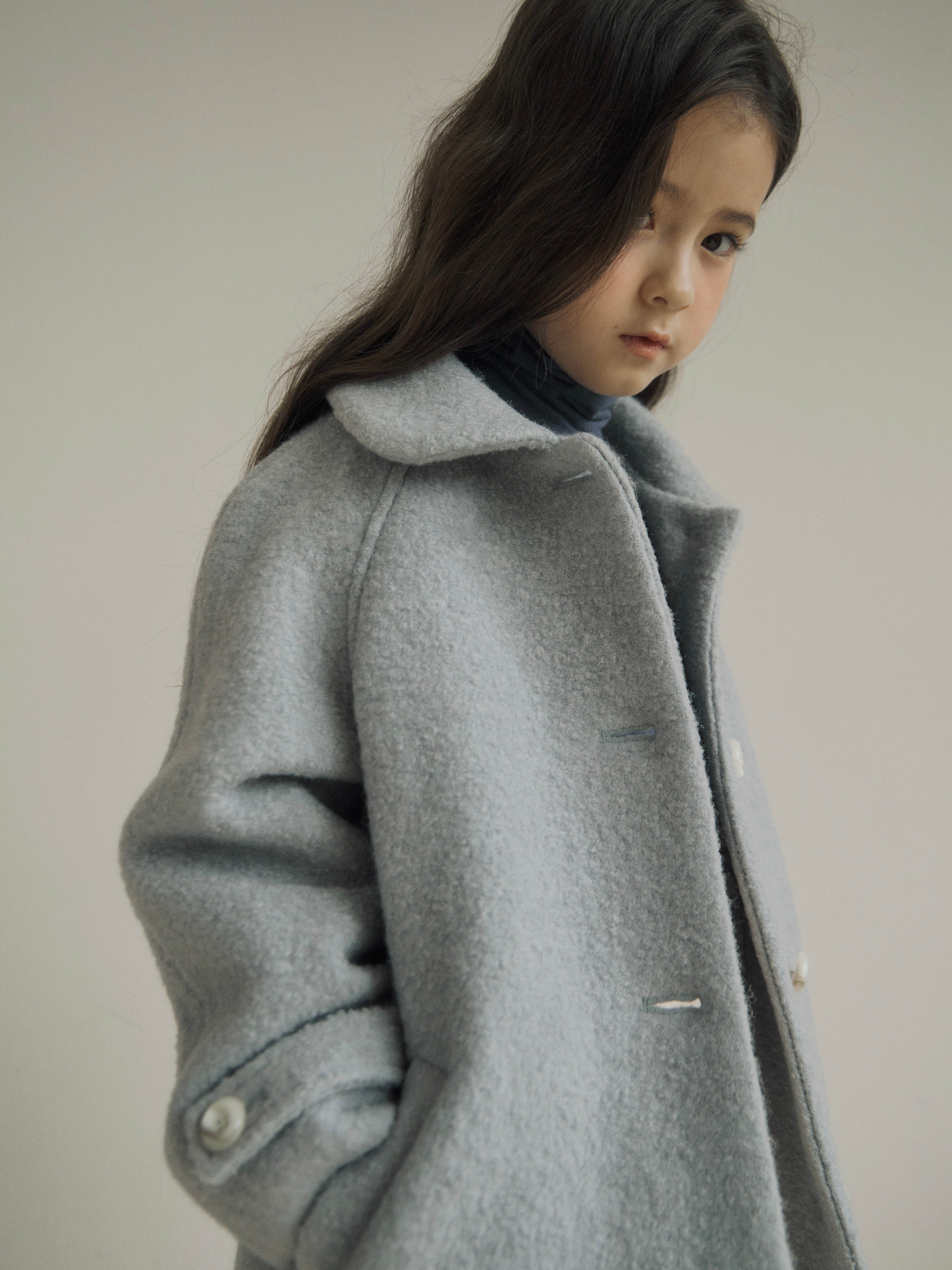 Noa wool coat (haze blue)