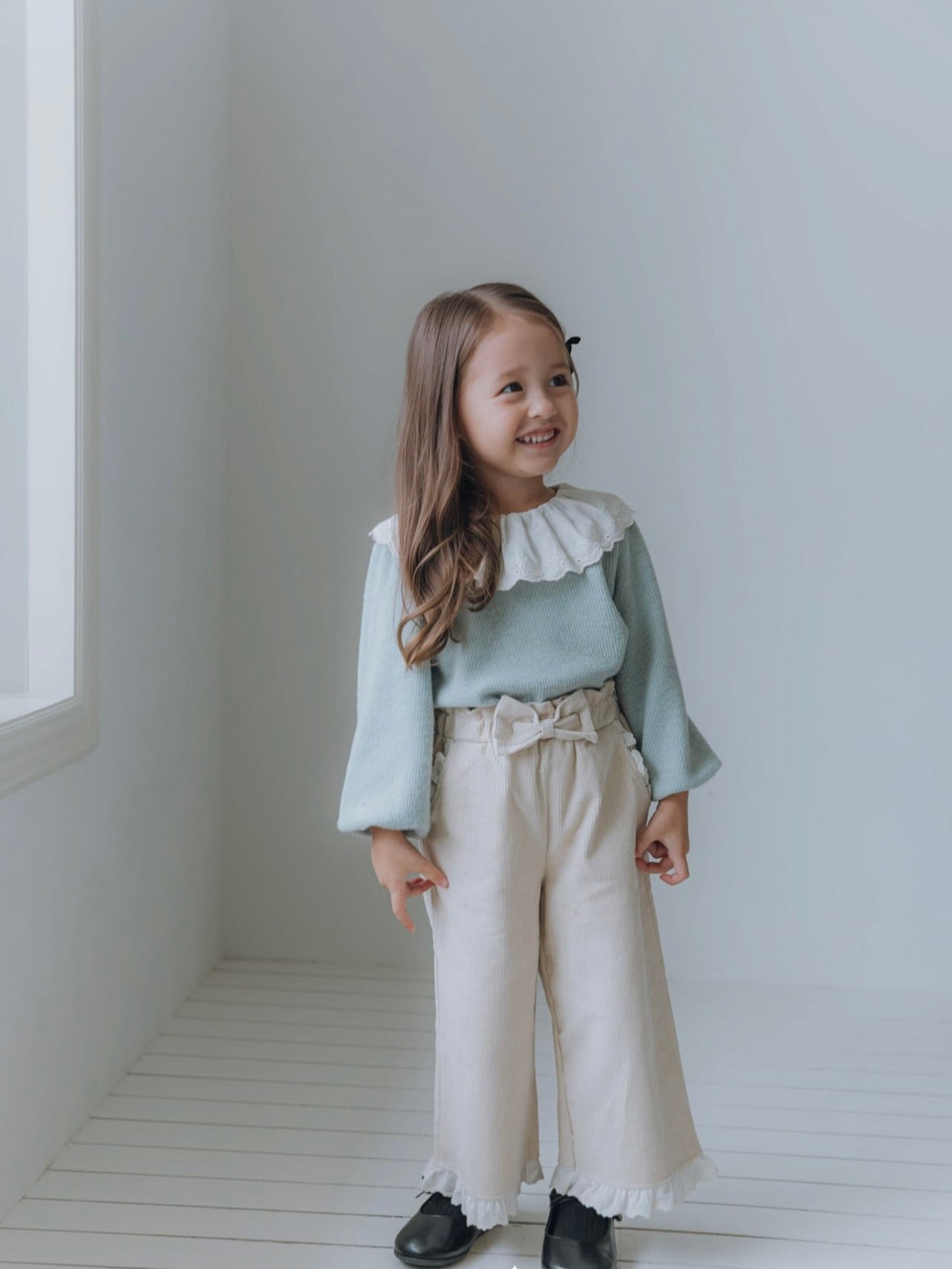 Corduroy ribbon pants