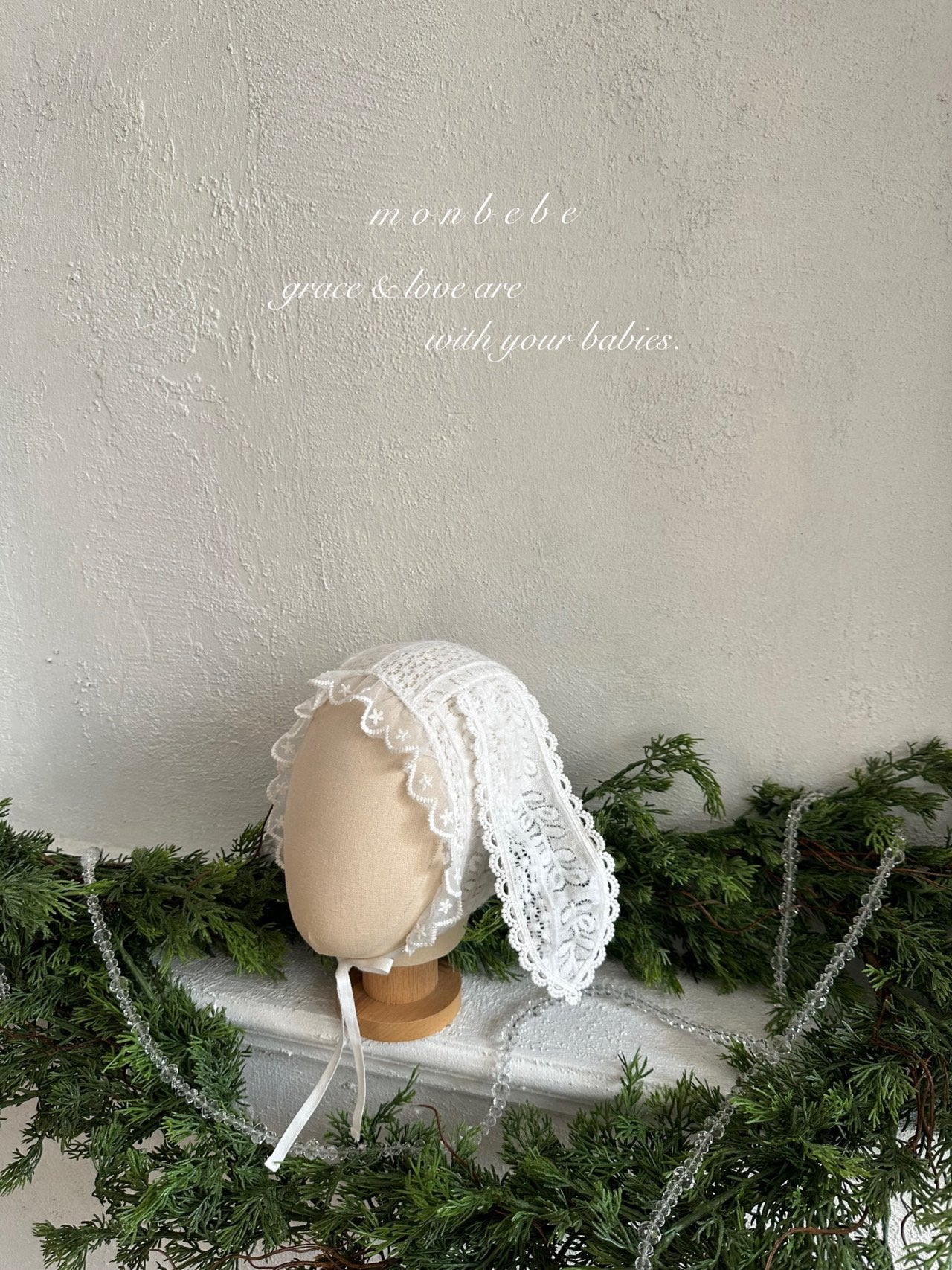 Winter bunny lace bonnet