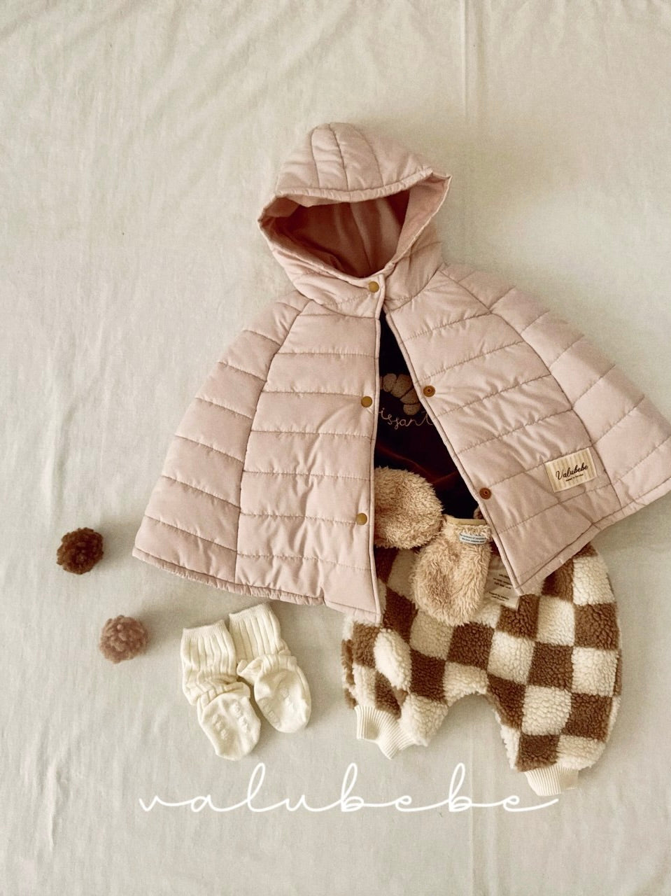 Big check fluffy jogger pants (baby)