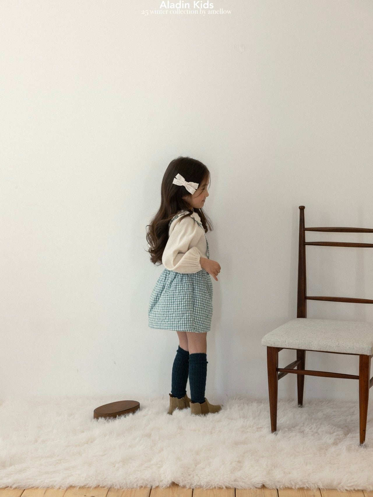 Suspender check padded skirt