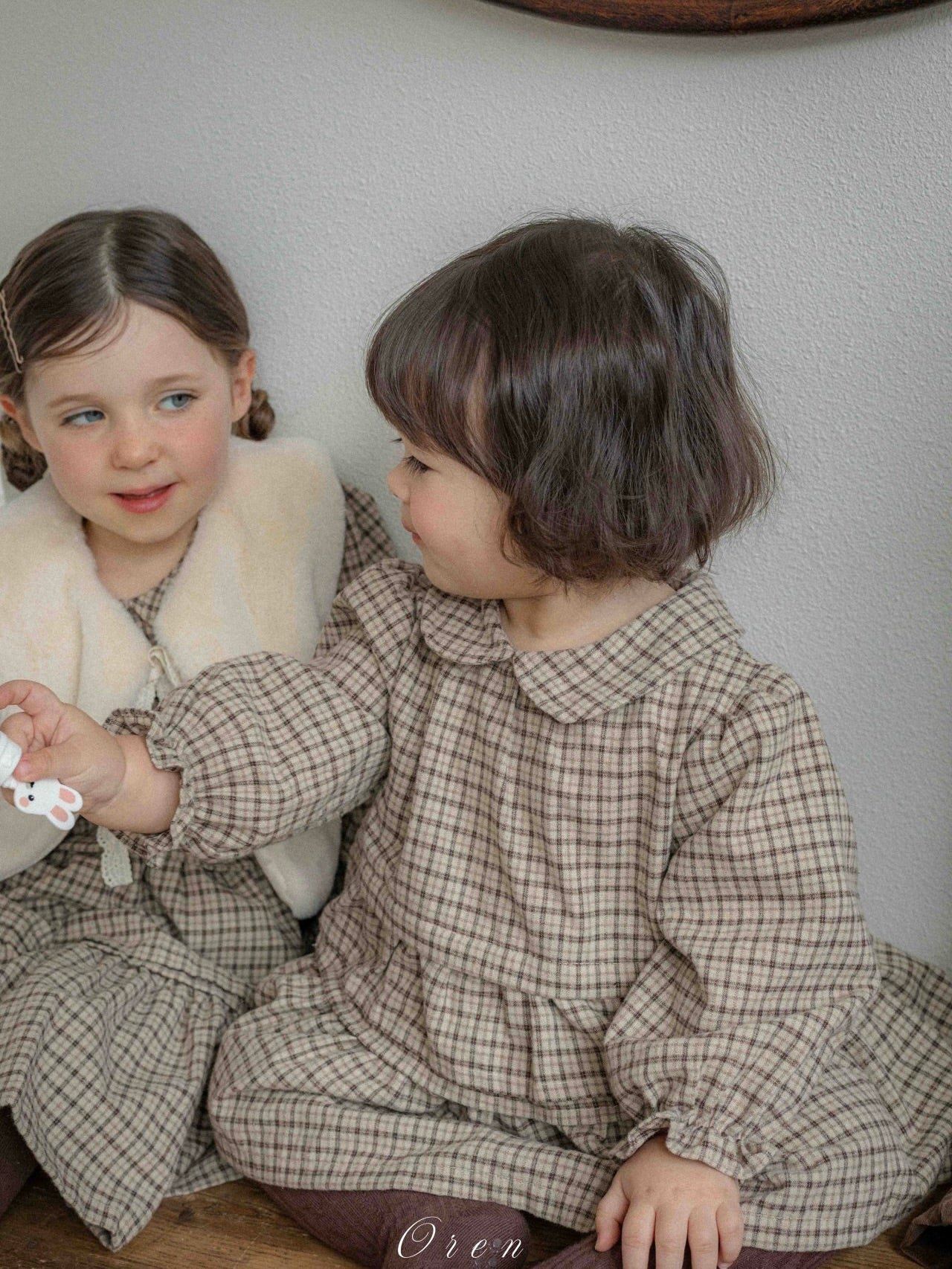 Brioche check rompers (unisex)