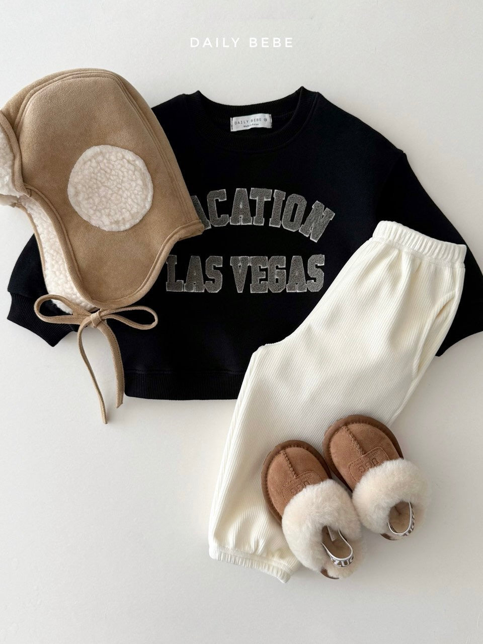 Shearling winter hat