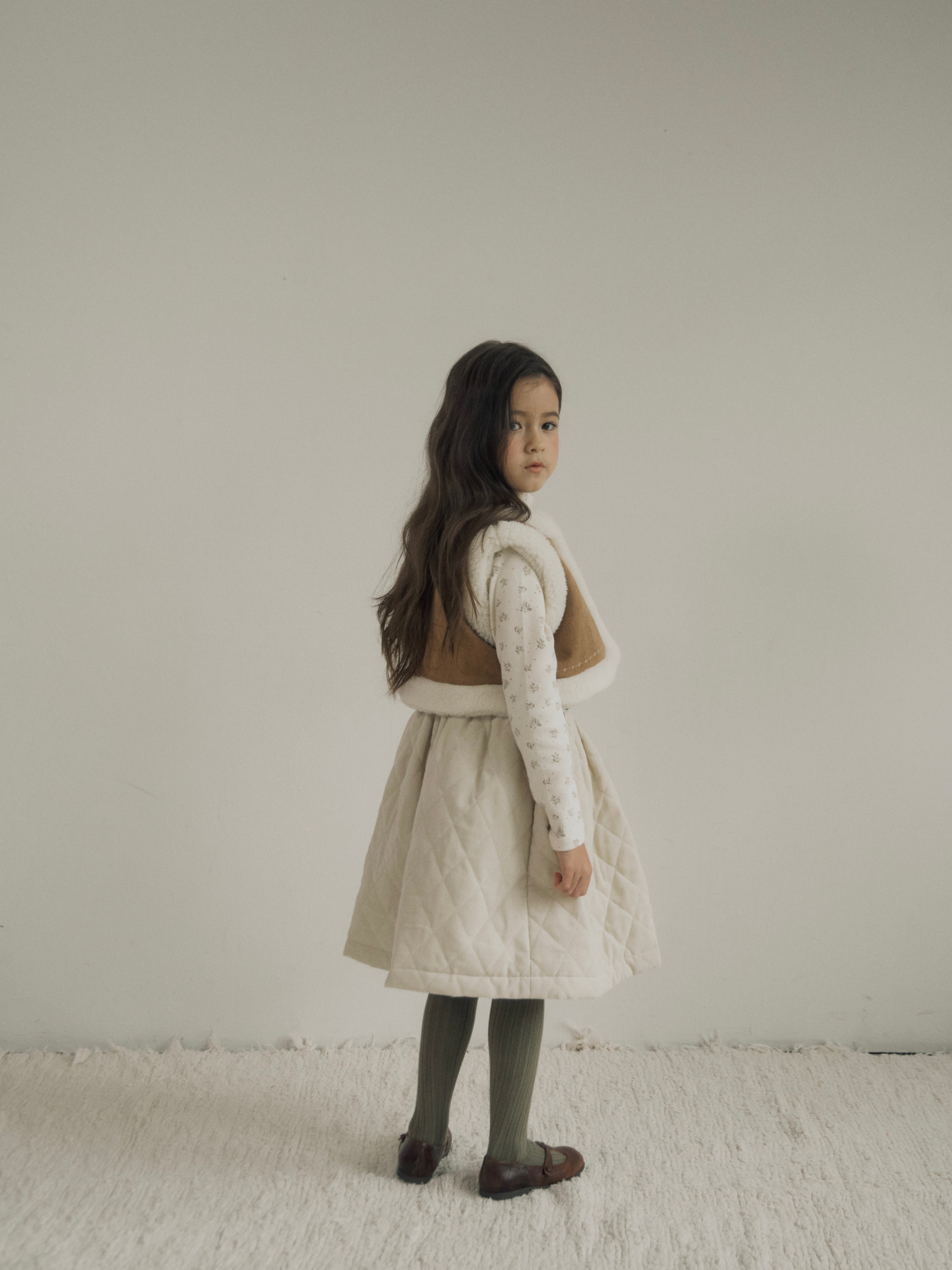 Suede reversible fur vest