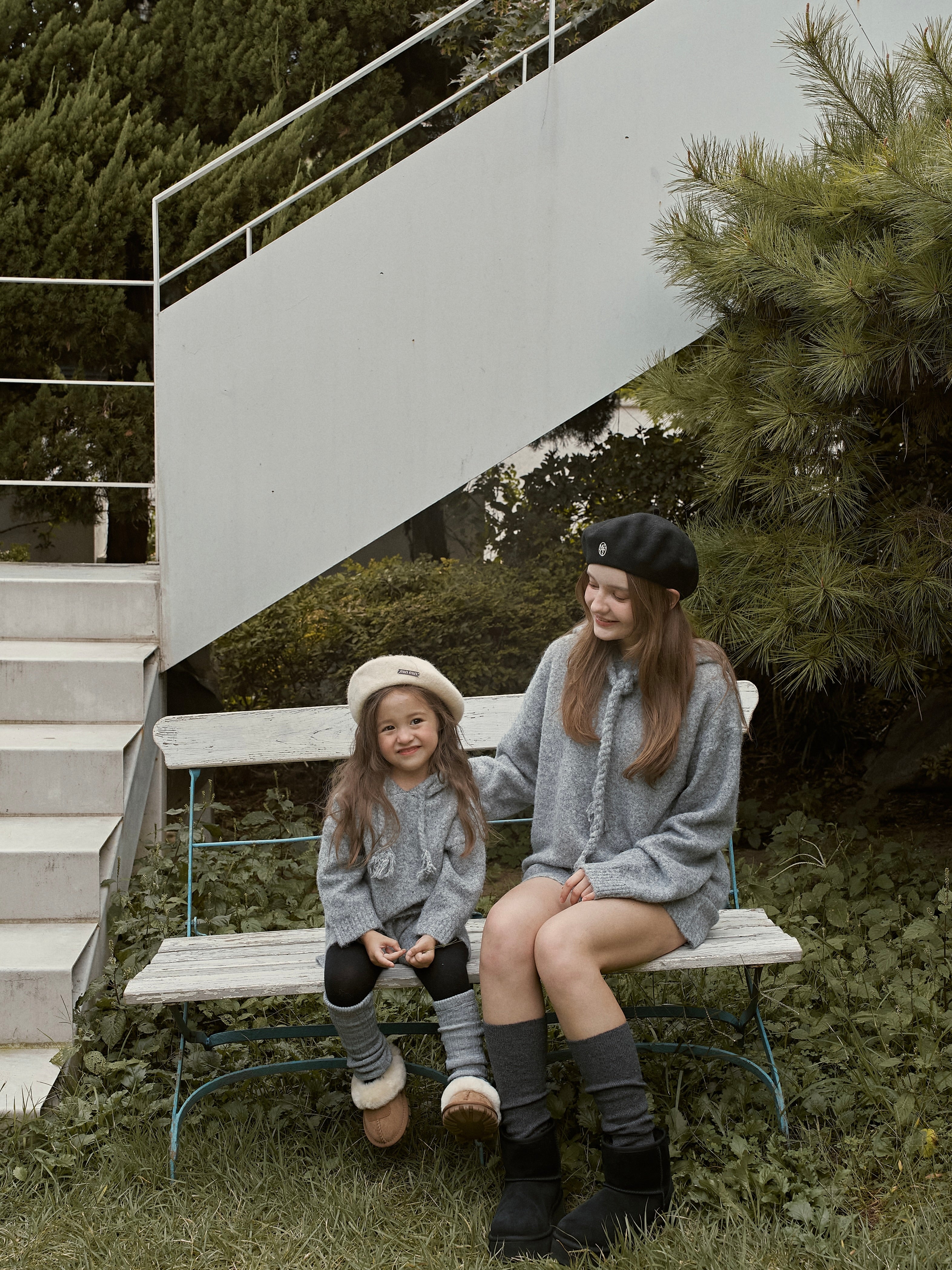 Knit hoodie set (kids and adult)