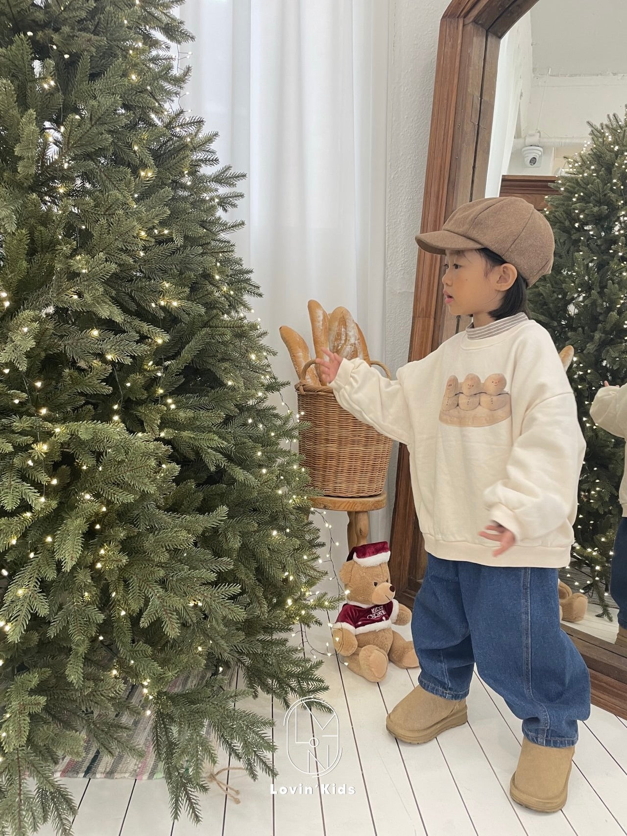 Boy's fit fleece denim pants