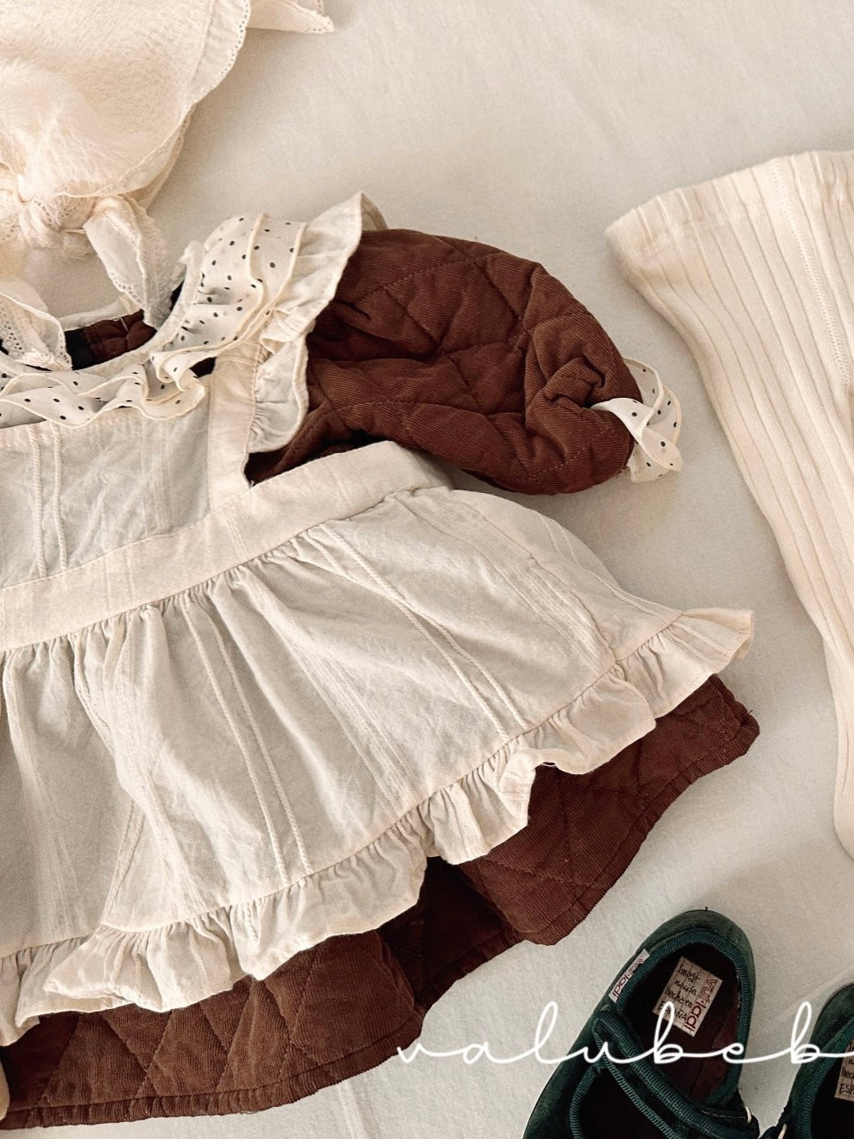 Dot collar quilted one piece (baby)