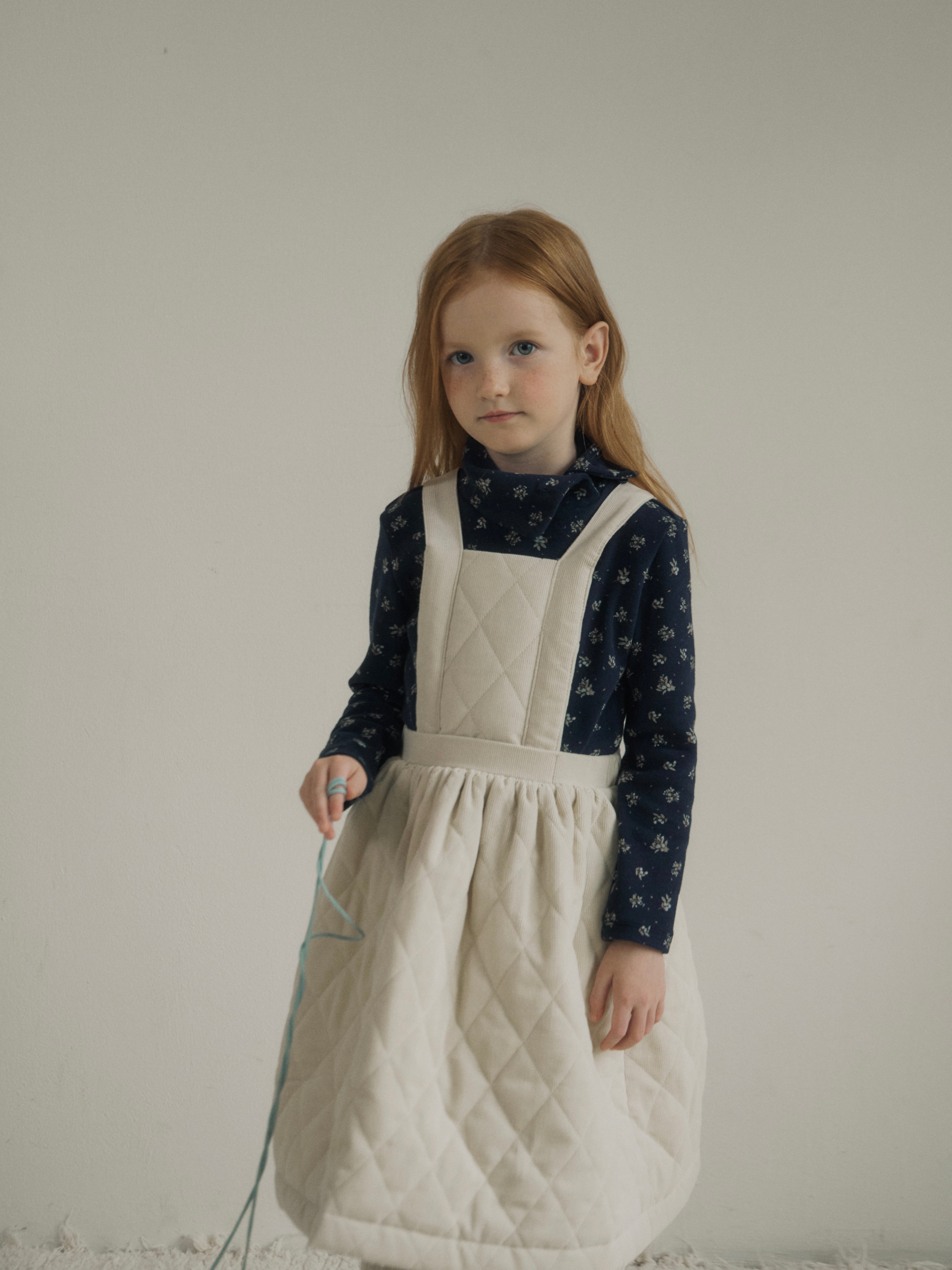 Cloud quilted pinafore (cream)