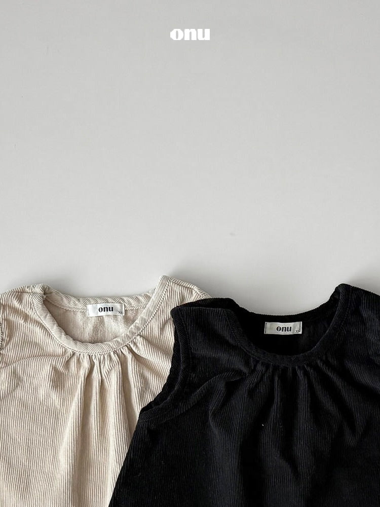 Corduroy frill one piece