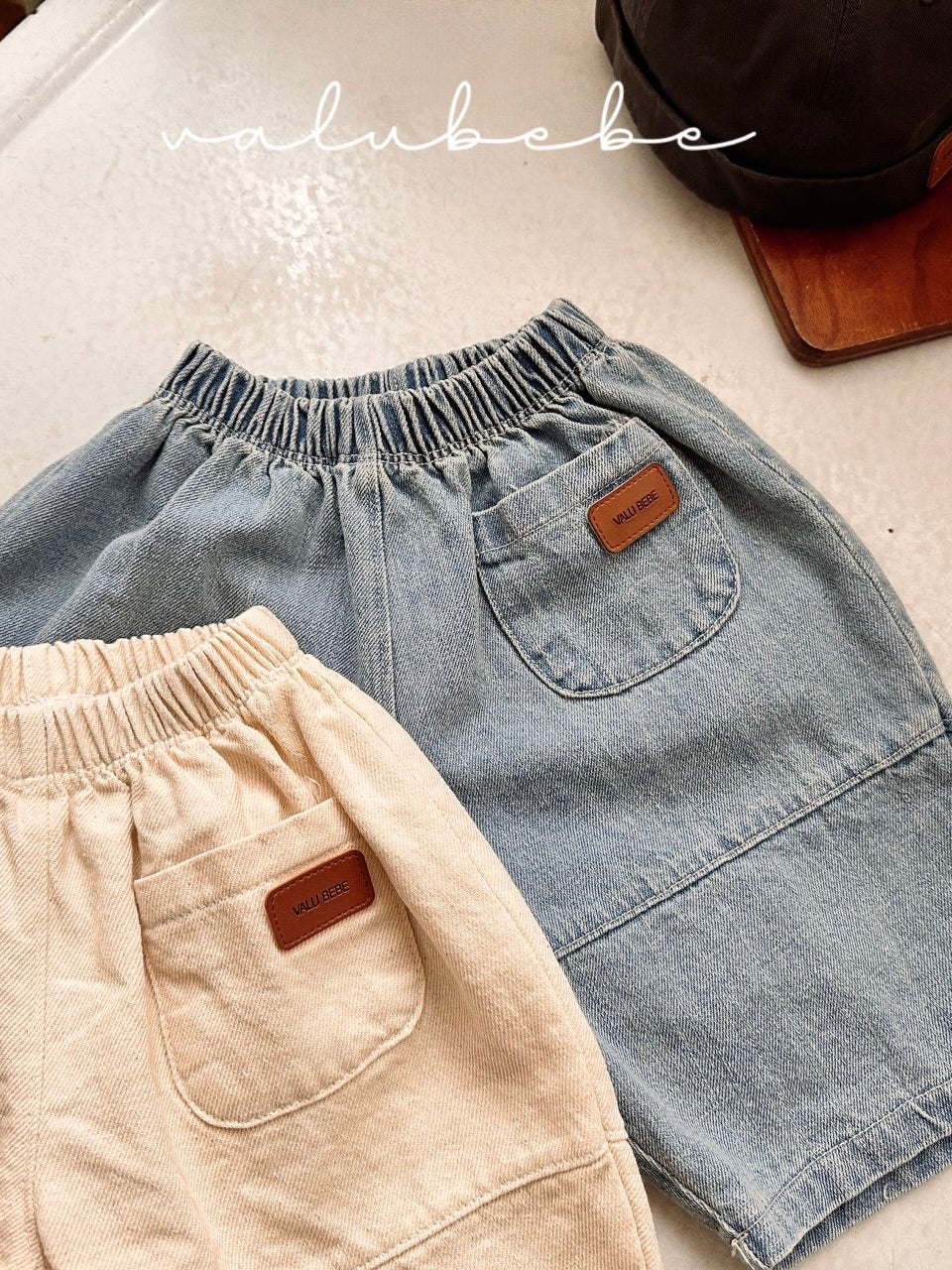 Wide leg denim pants