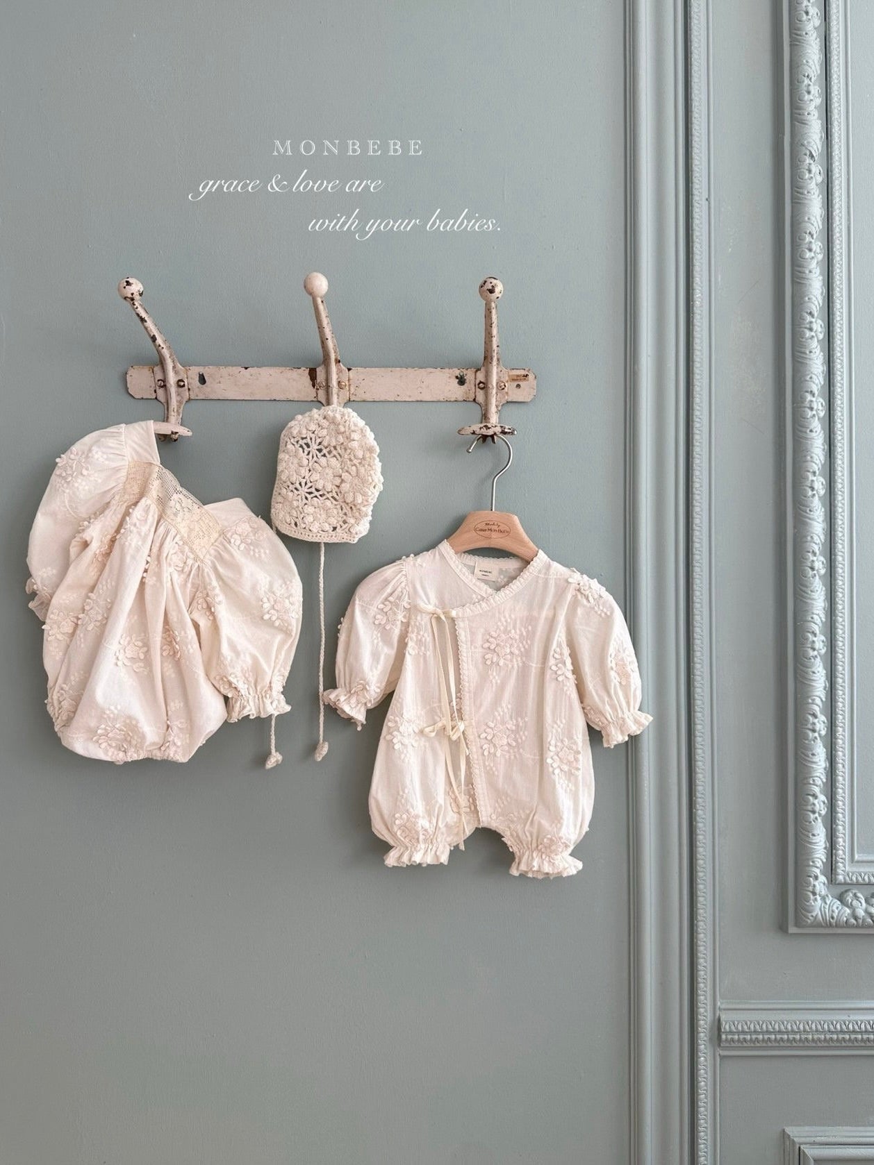 Flora newborn rompers