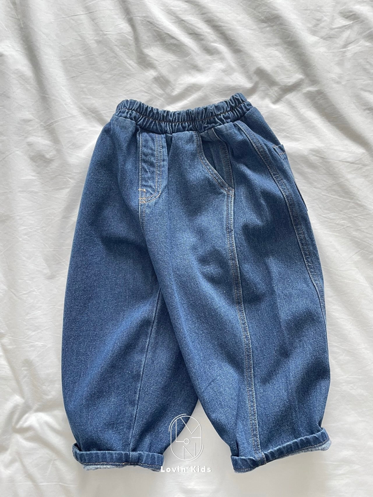 Boy's fit fleece denim pants