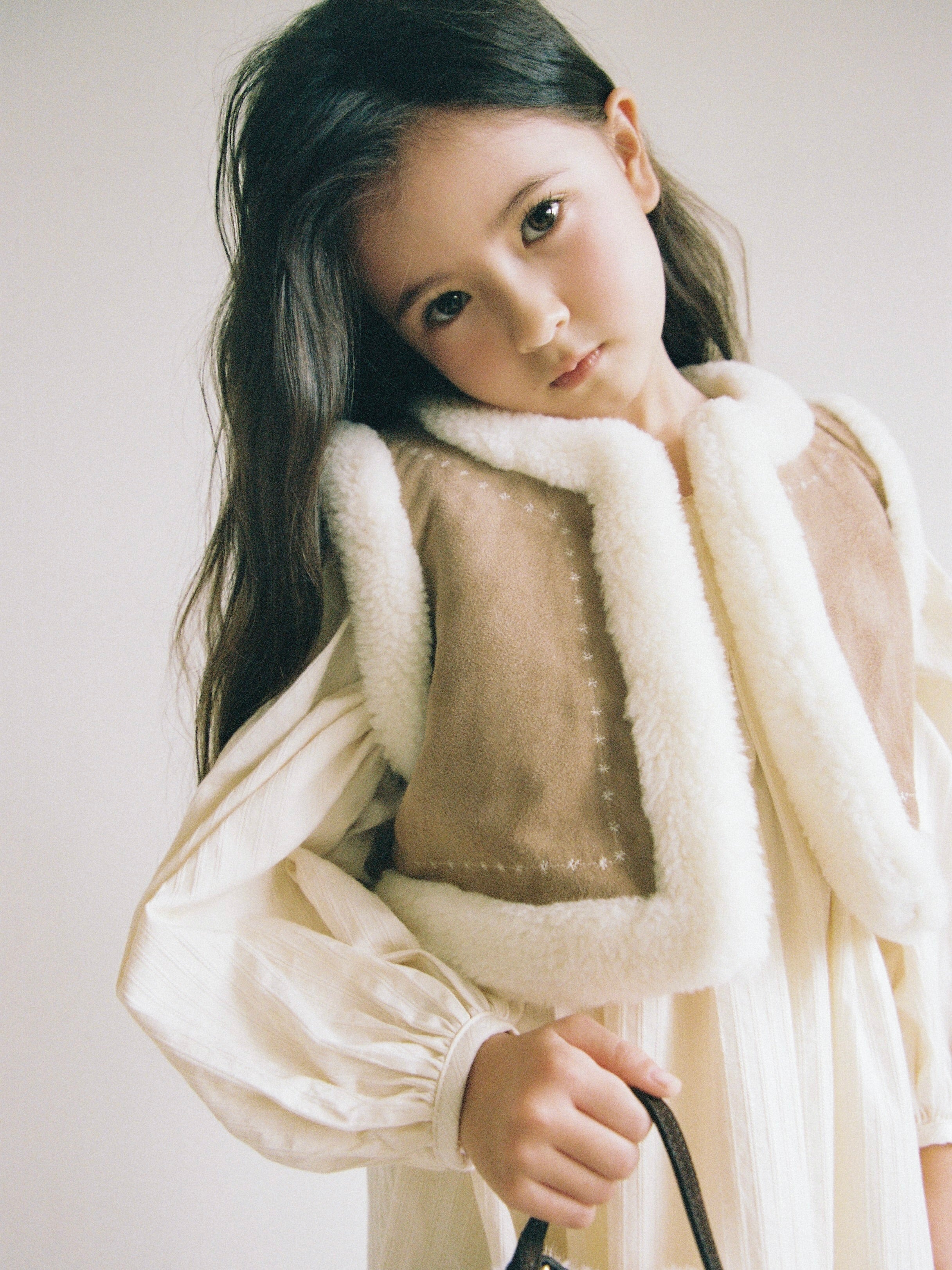 Suede reversible fur vest