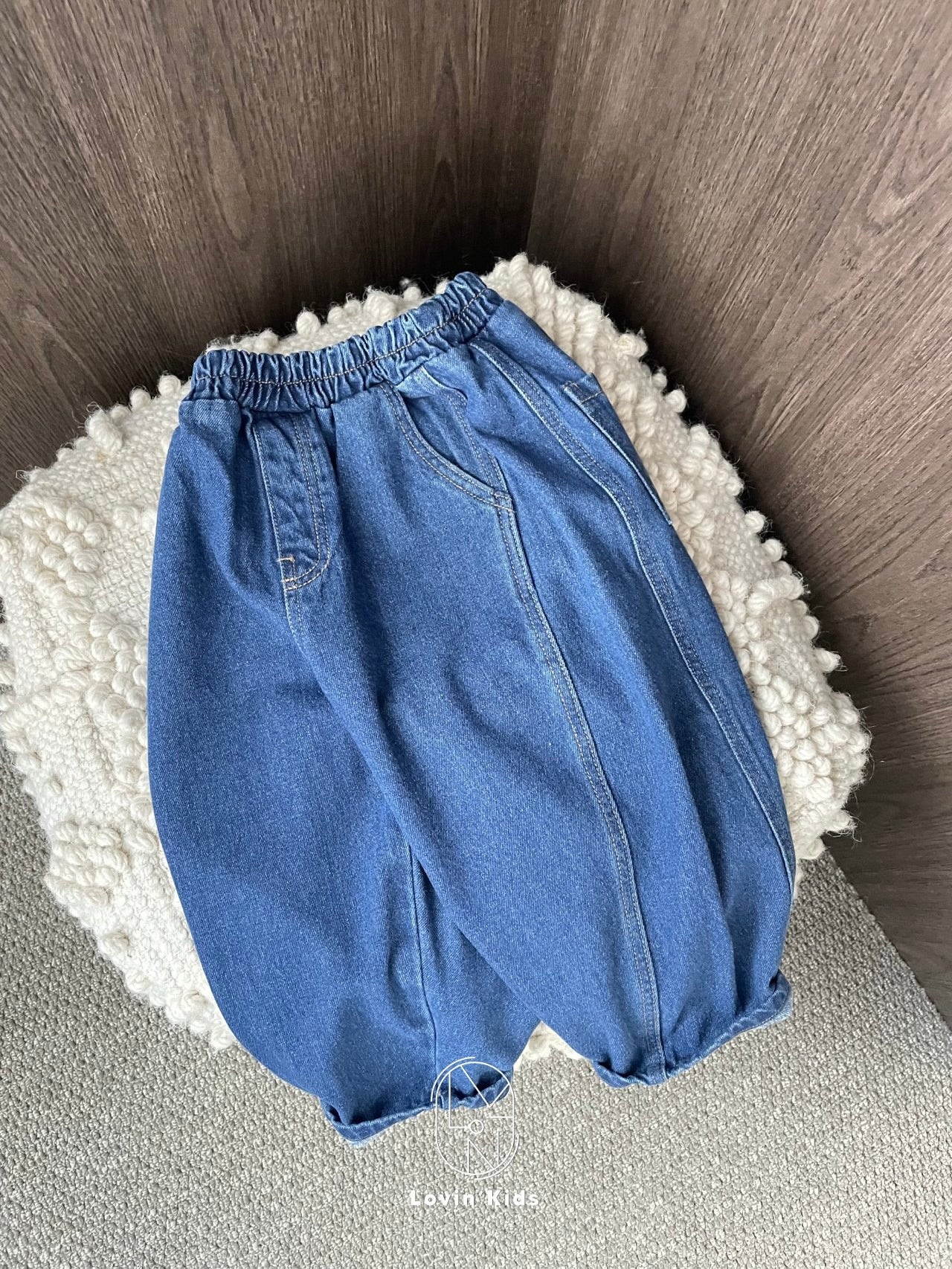 Boy's fit fleece denim pants