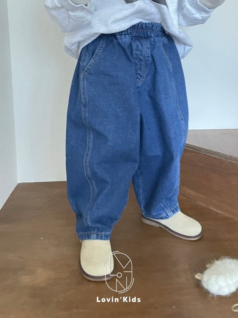 Boy's fit fleece denim pants
