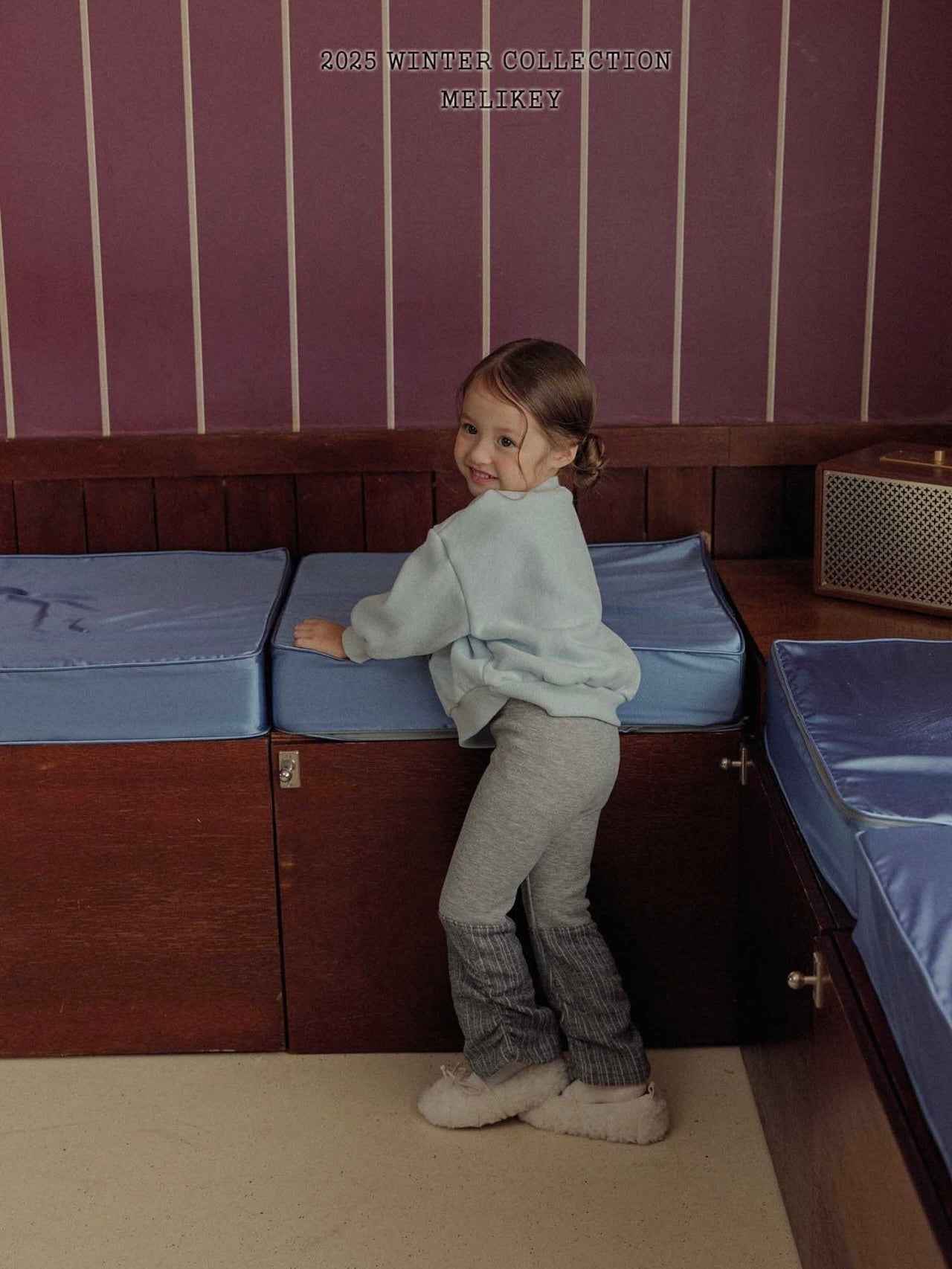 Wide ribbed shirring leggings