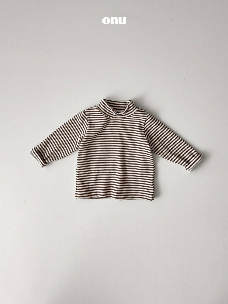 Stripe half neck T
