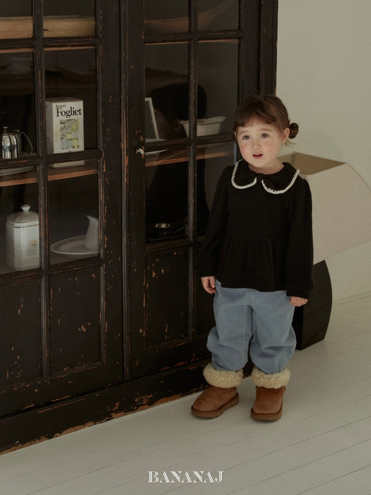 Ribbon waffle collar T