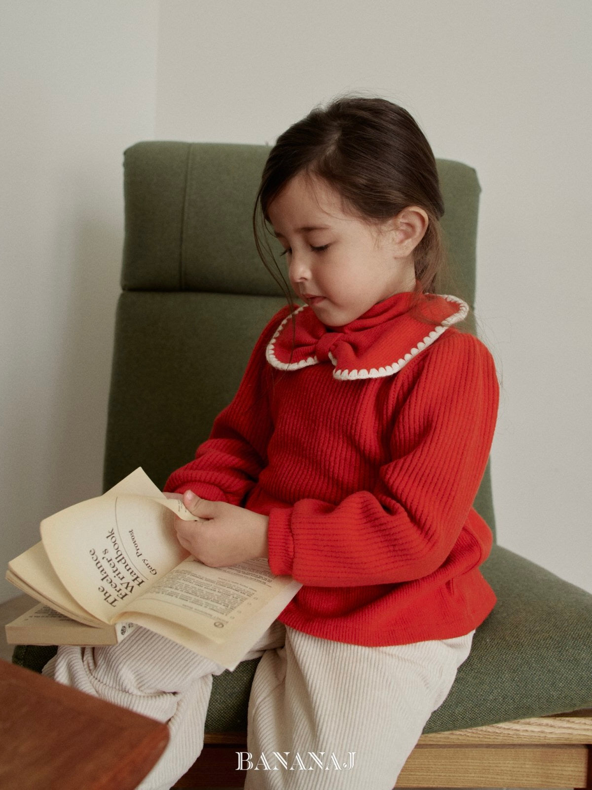 Ribbon waffle collar T